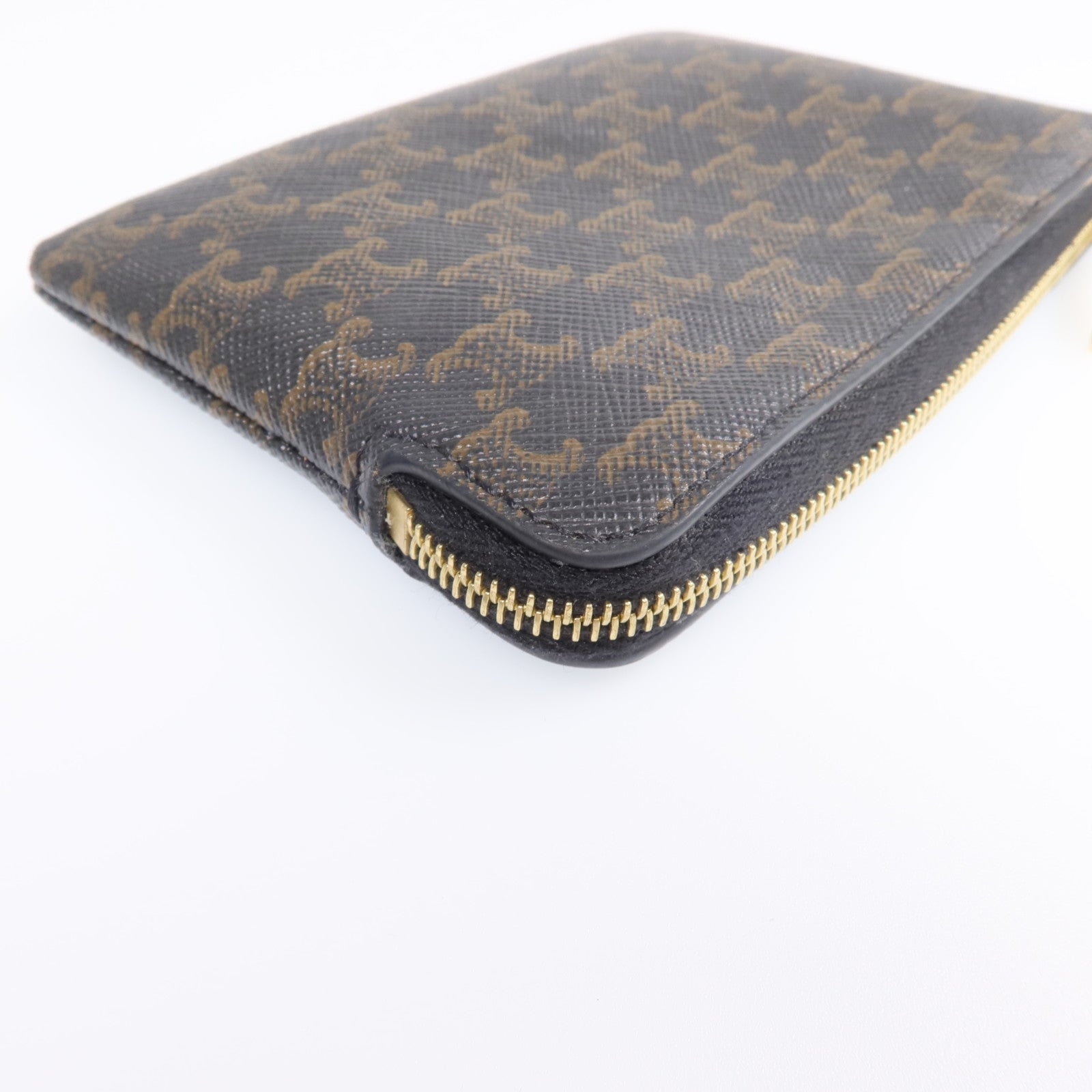 CELINE 【激減優惠】塗層帆布Coin And Card Pouch金扣錢包