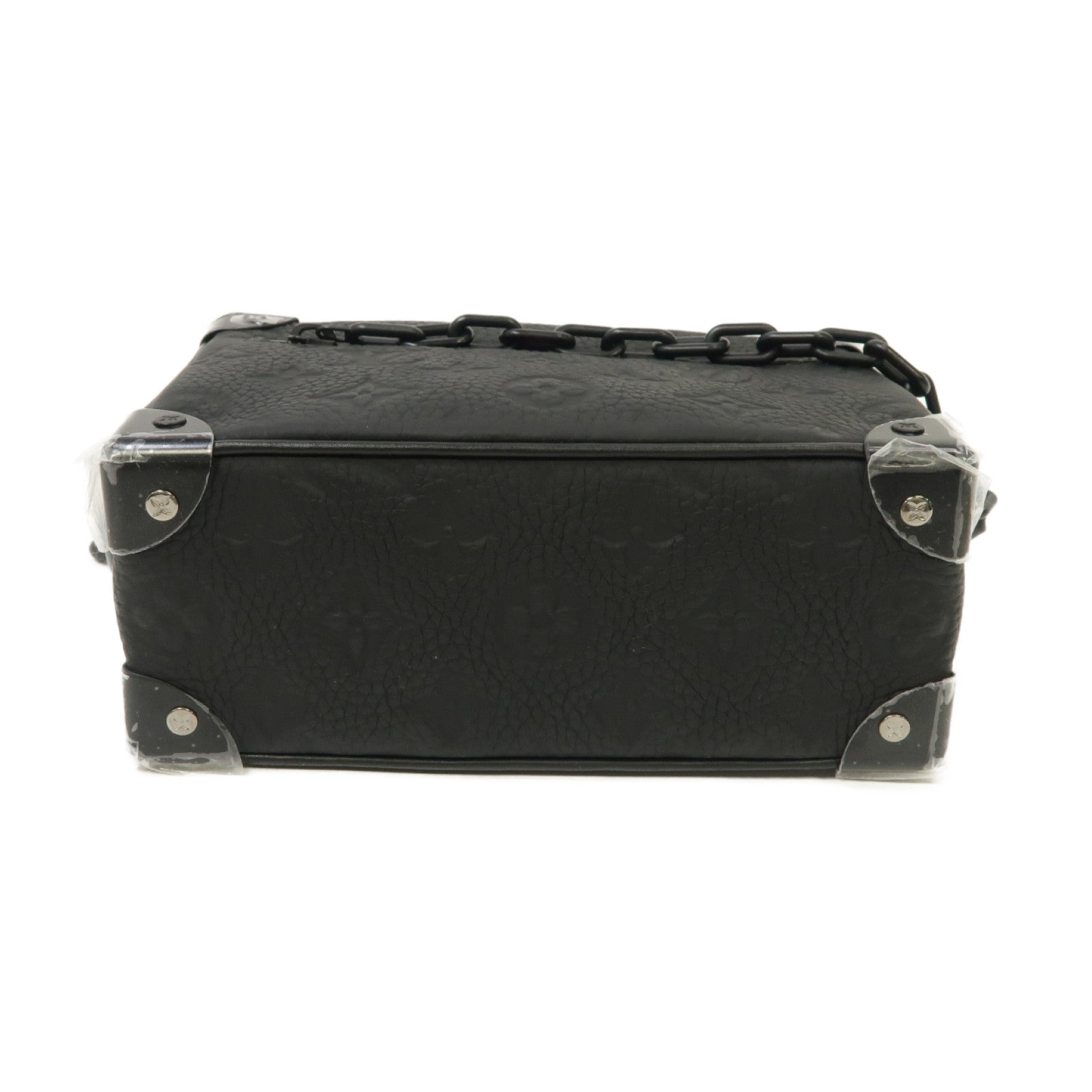 LOUIS VUITTON Monogram Taurillon Mini Soft Trunk肩背袋黑色