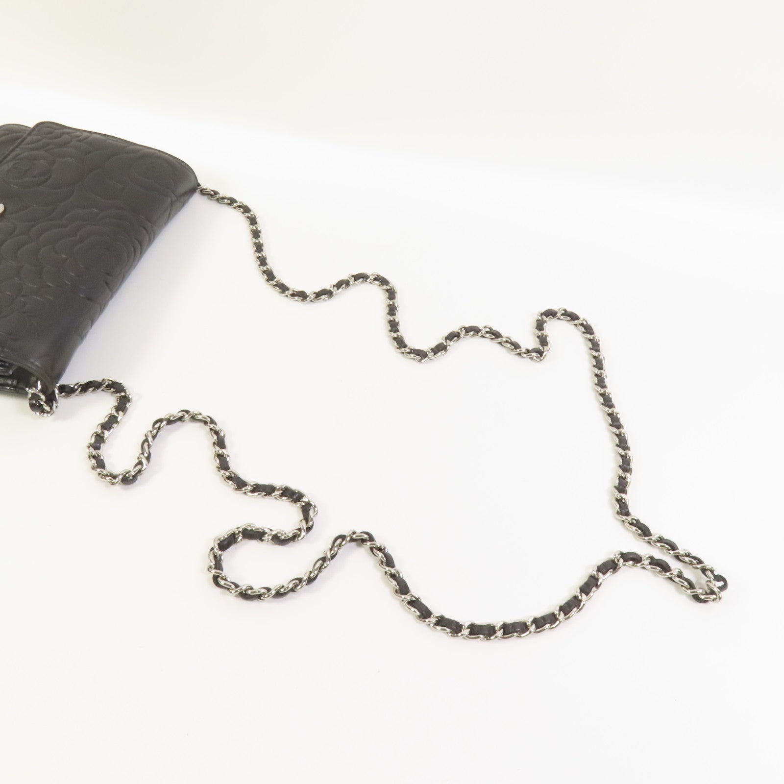 CHANEL 羊皮皮革WOC Wallet On Chain銀扣鏈帶肩背袋