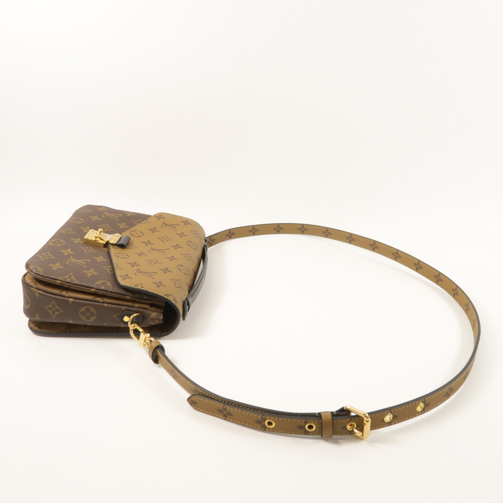 LOUIS VUITTON Monogram Reverse Pochette Metis金扣手挽肩背兩用袋
