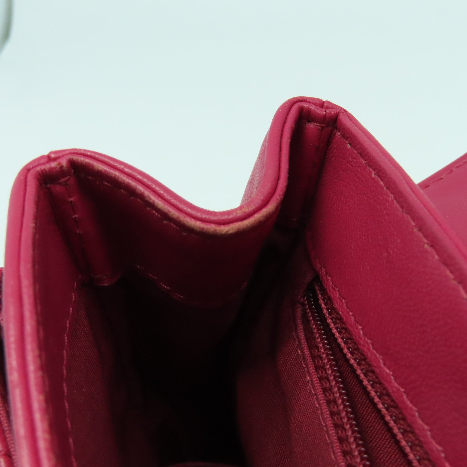 CHANEL 菱格羊皮皮革Chain Shoulder Bag金扣肩背袋紫紅色