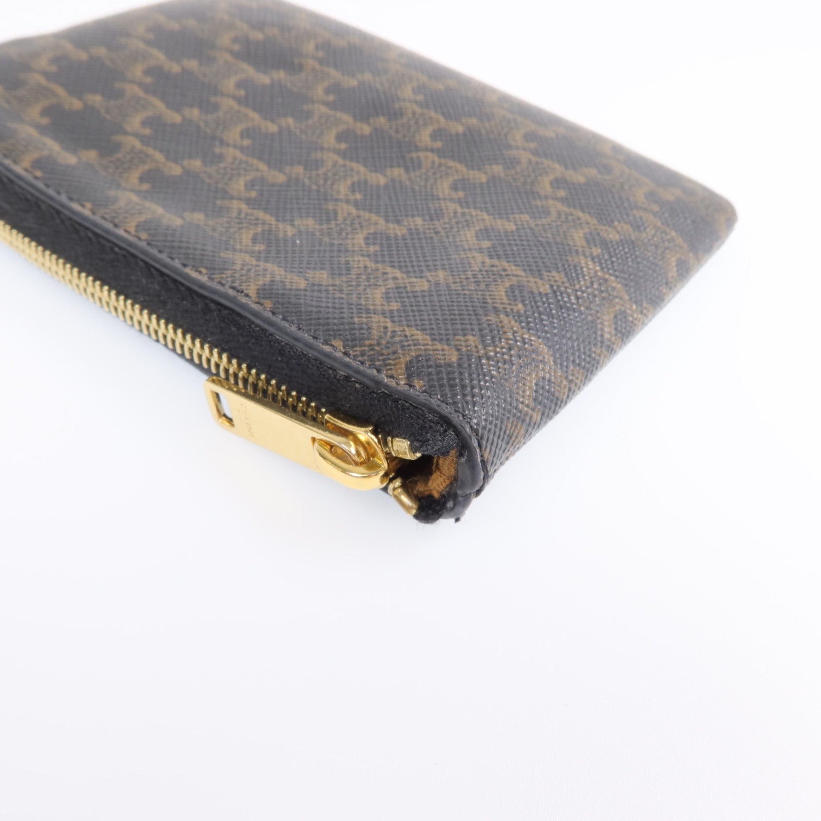 CELINE 【激減優惠】塗層帆布Coin And Card Pouch金扣錢包