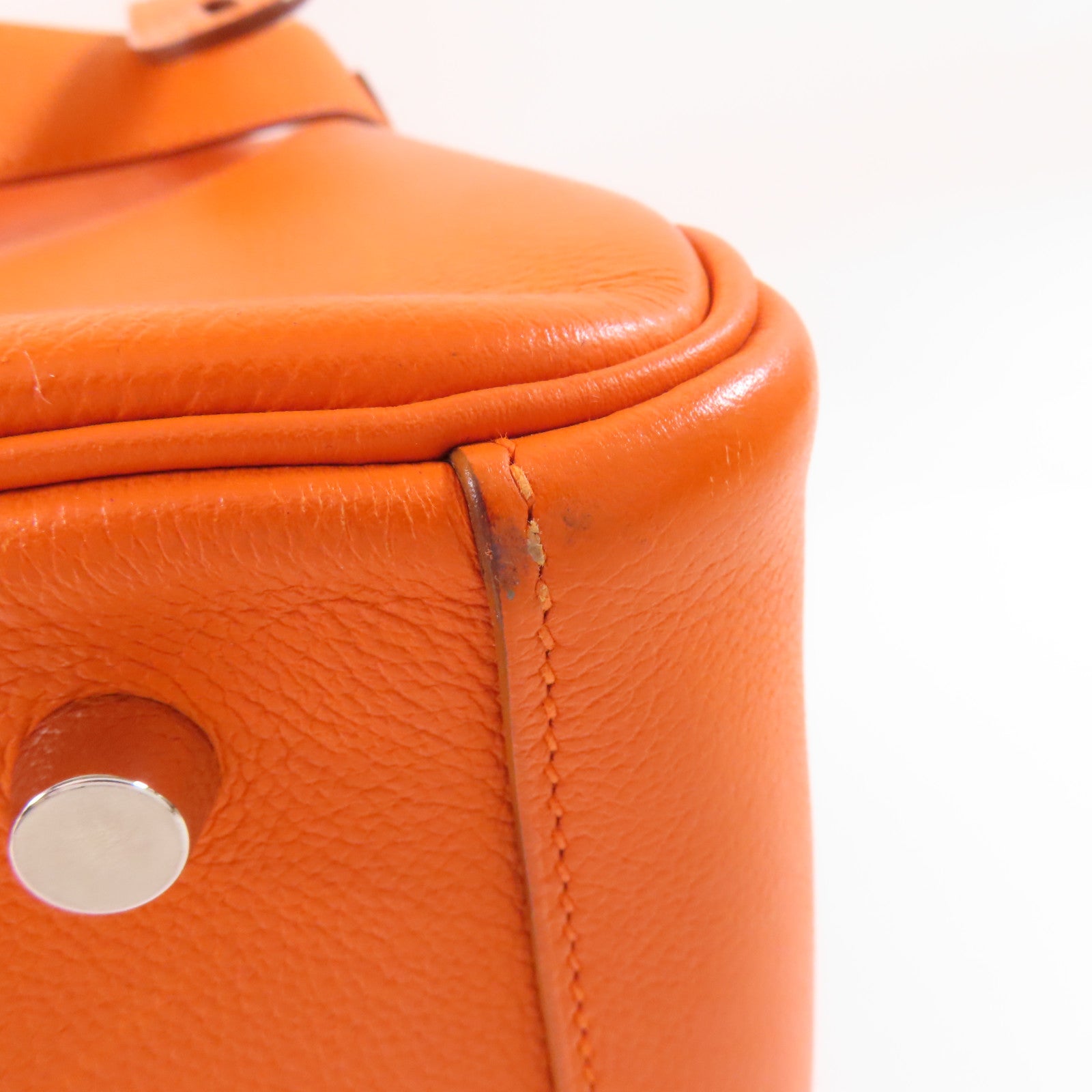 HERMES Evercolor皮革Lindy 30銀扣手挽肩背兩用袋93 Orange