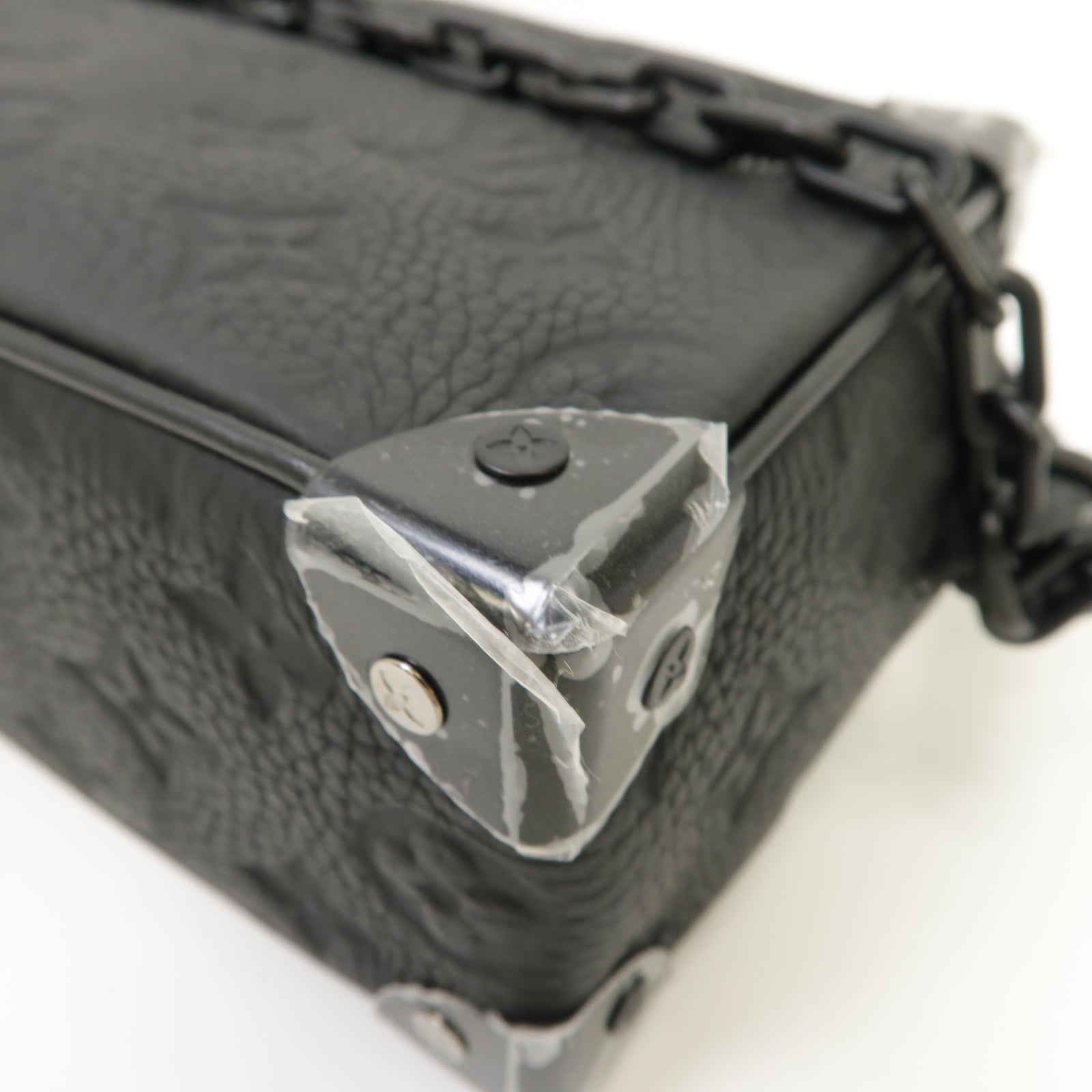 LOUIS VUITTON Monogram Taurillon Mini Soft Trunk肩背袋黑色