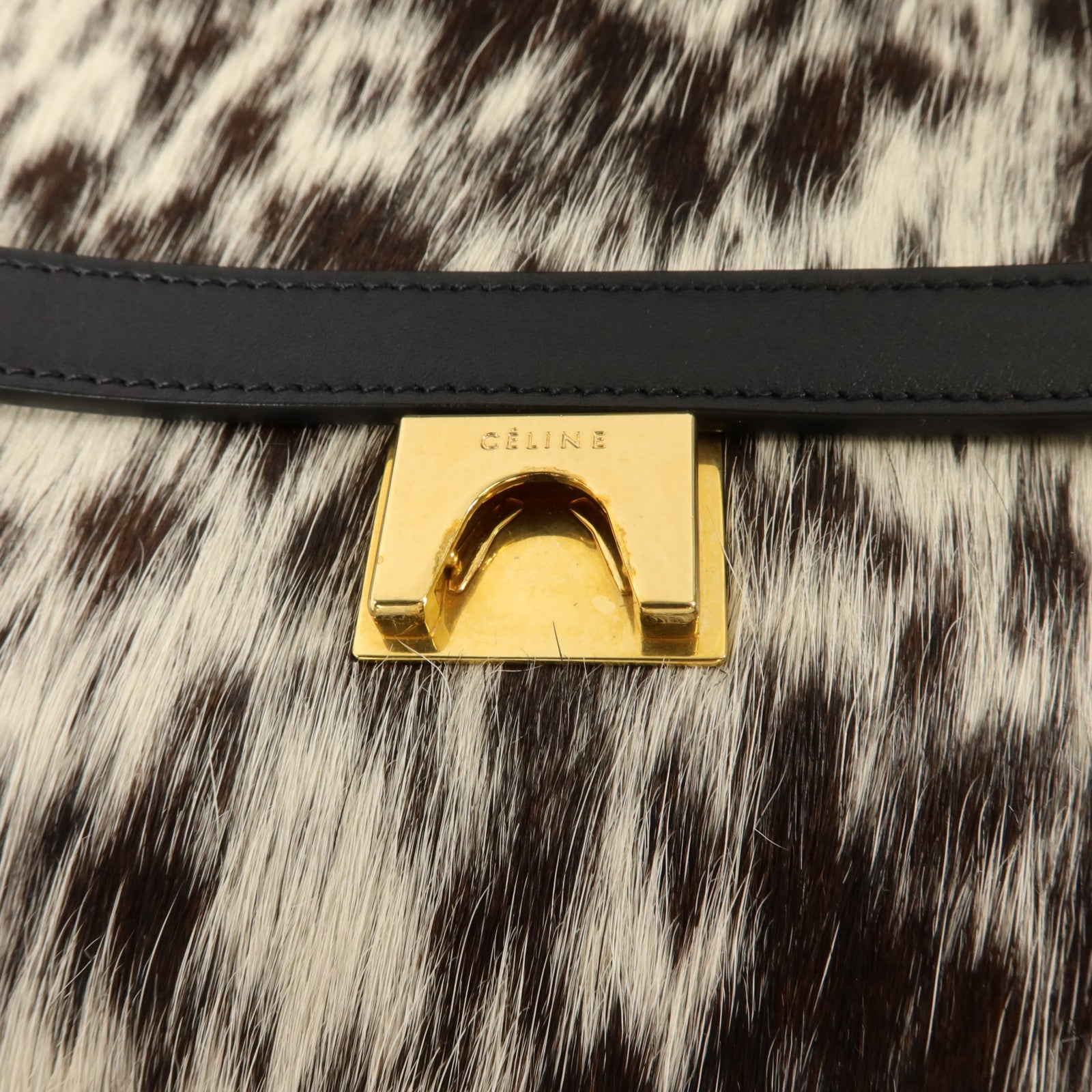 CELINE 牛皮皮革/馬毛Mirco Belt Bag肩背袋