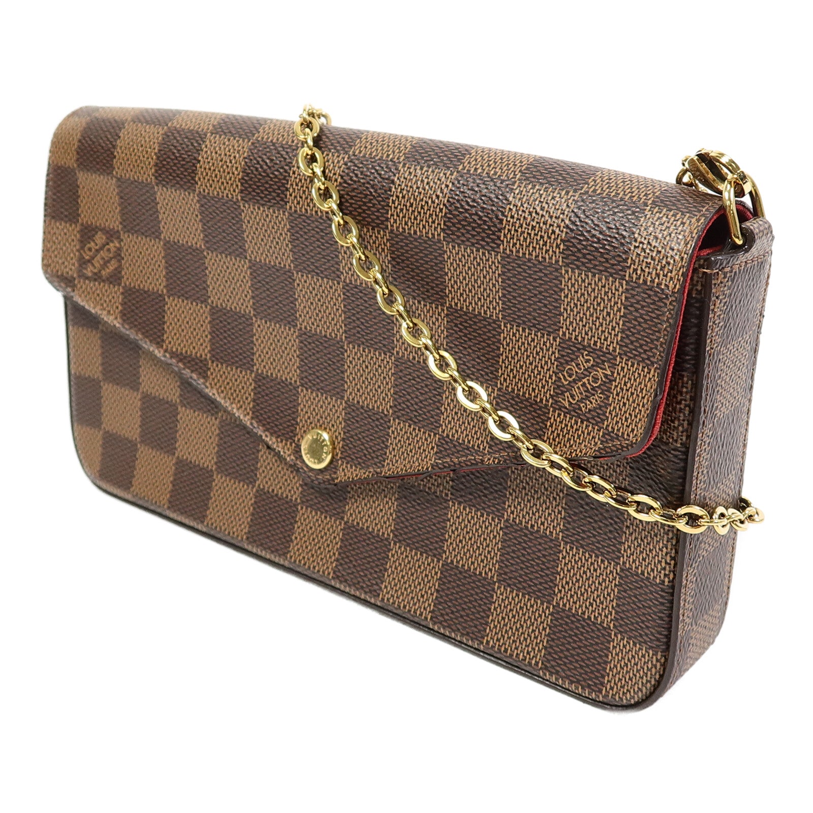 LOUIS VUITTON Damier Felice Pochette鏈帶肩背袋