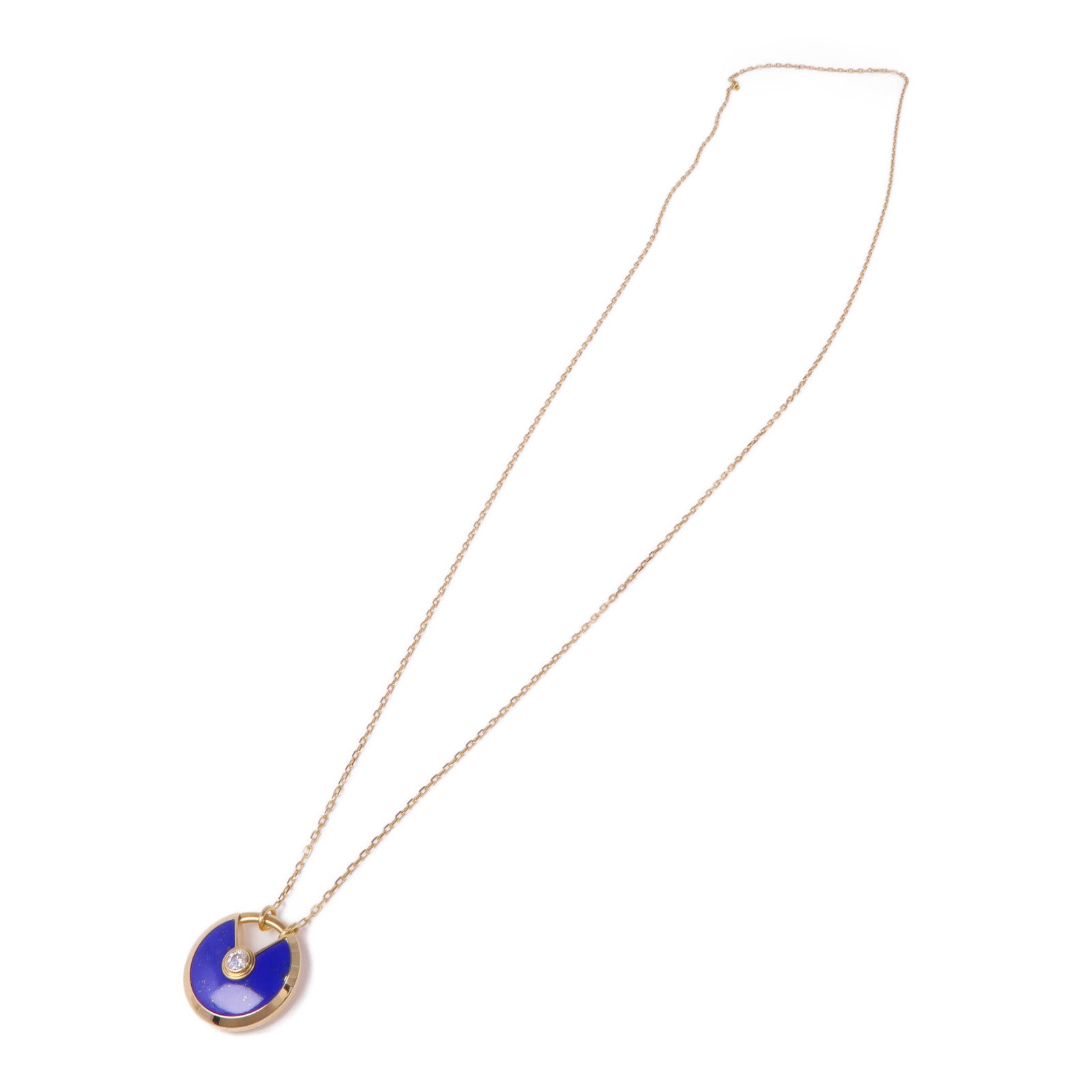 CARTIER 18K黃金Amulette de Cartier青金石/鑽石項鍊