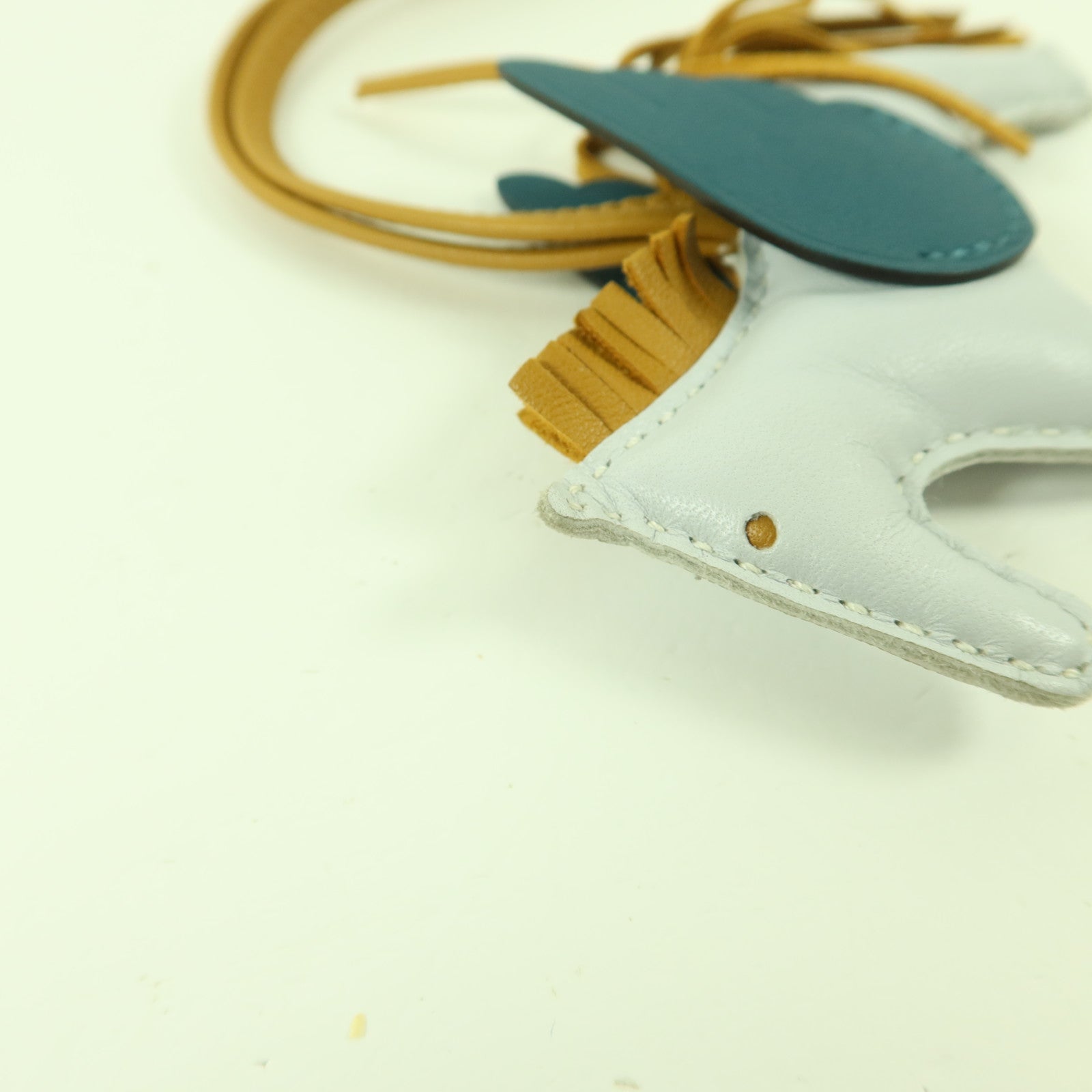 HERMES Milo皮革/Swift皮革Rodeo Pegase PM掛飾Bleu Brume/Sesame/Vert Bosphore