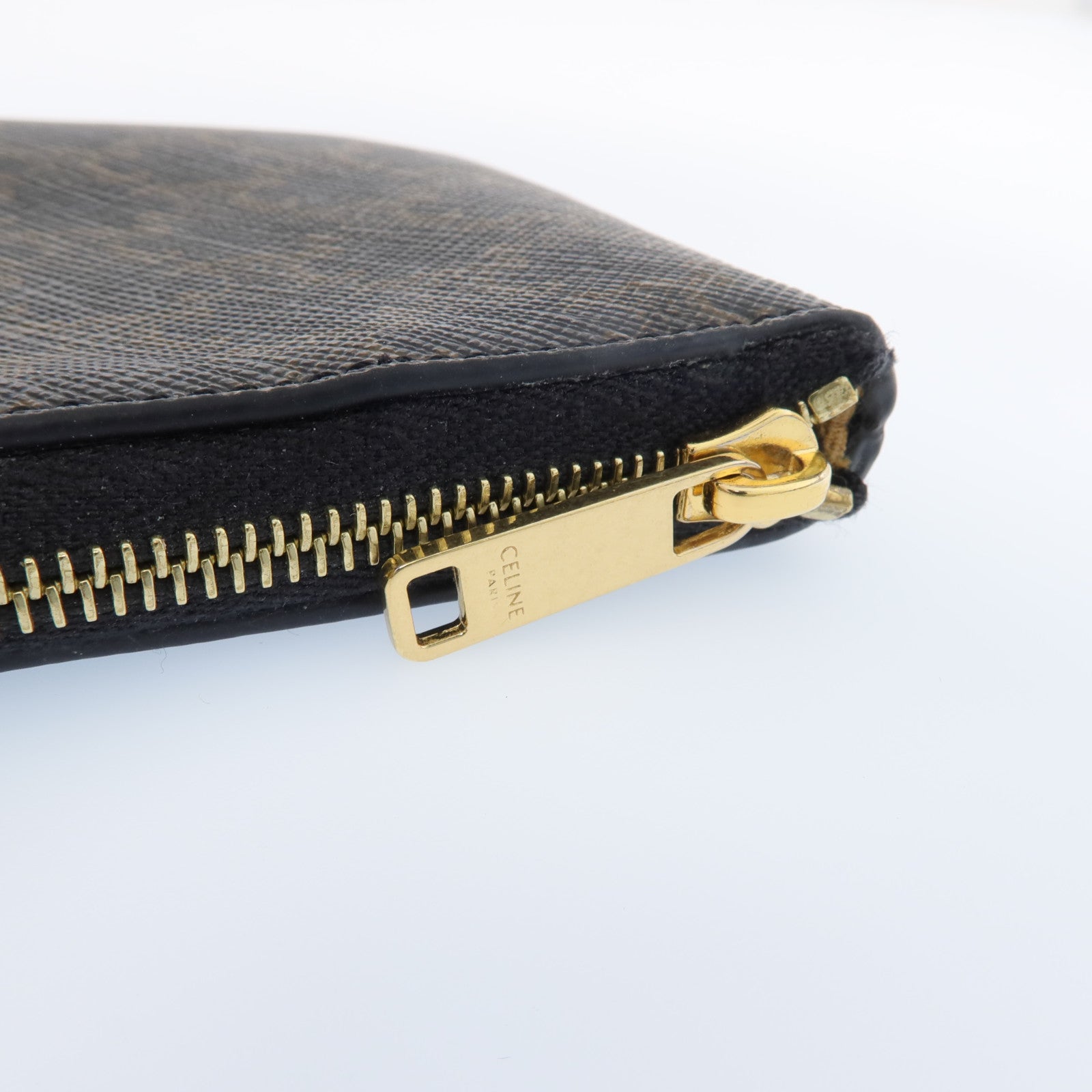 CELINE 塗層帆布Coin And Card Pouch金扣錢包