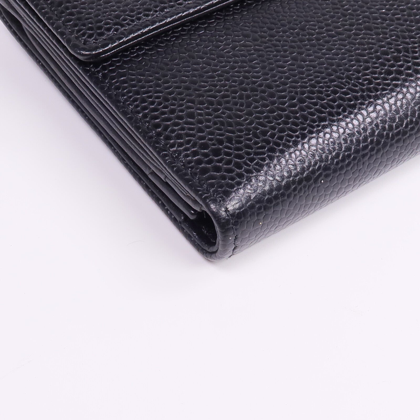 CHANEL 牛皮皮革Long Wallet銀扣長錢包