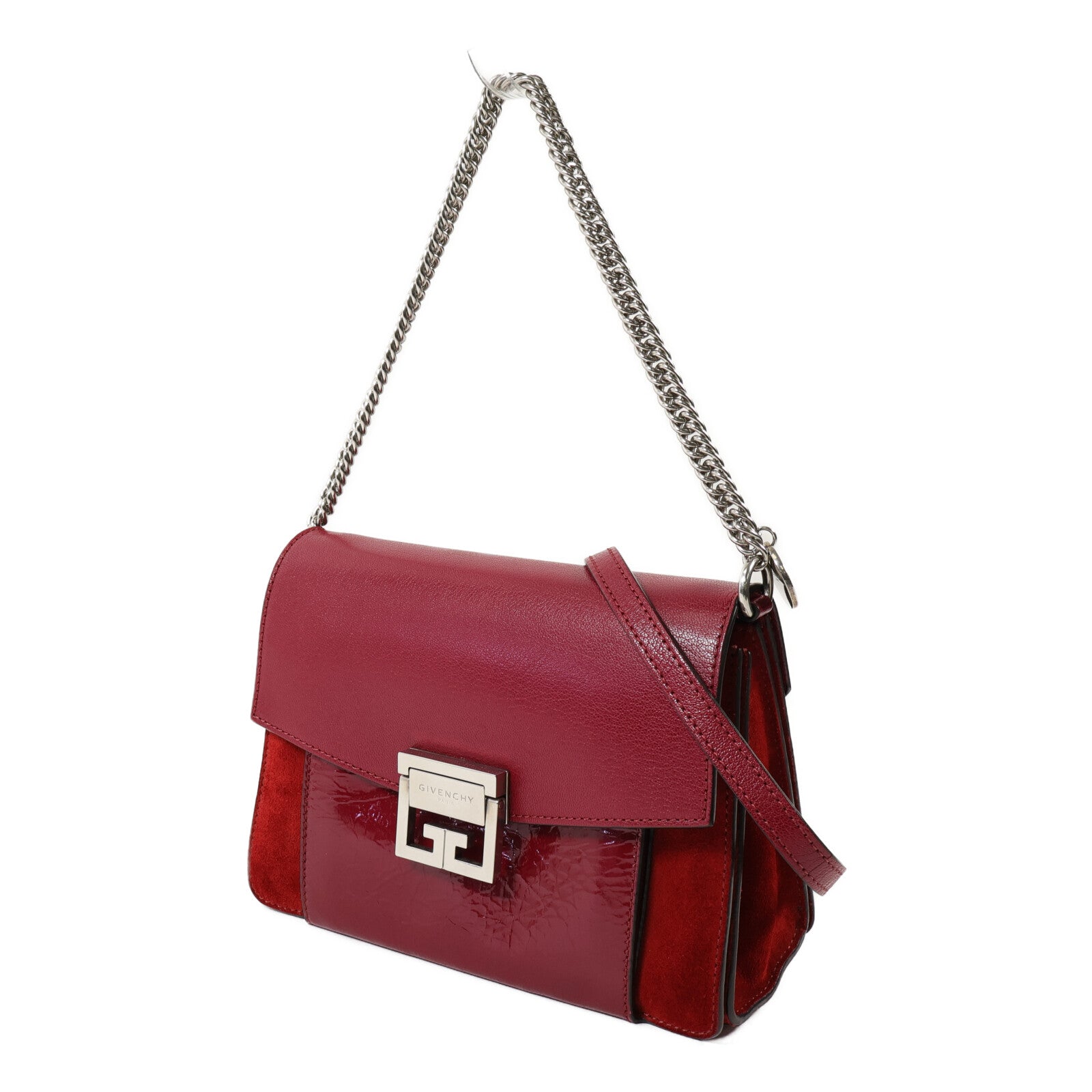 GIVENCHY 牛皮皮革Chain Shoulder銀扣鏈帶肩背袋