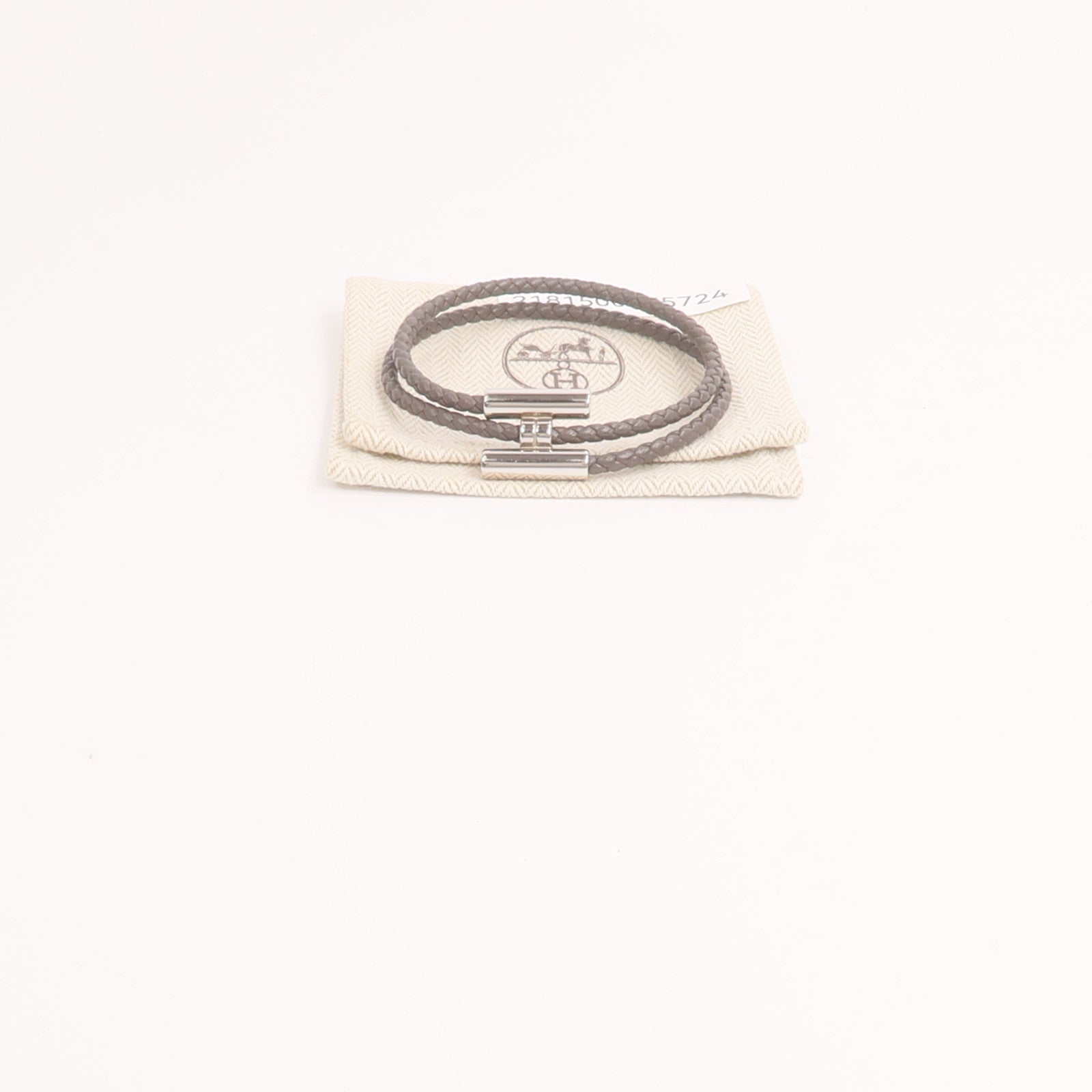 HERMES Swift皮革Tournis Tresse Bracelet手帶