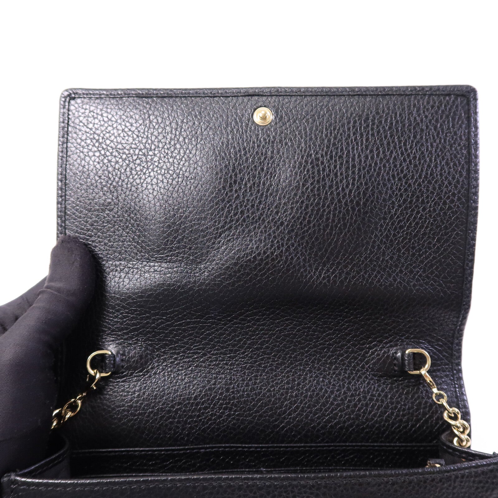 GUCCI 牛皮皮革Wallet On Chain金扣肩背袋
