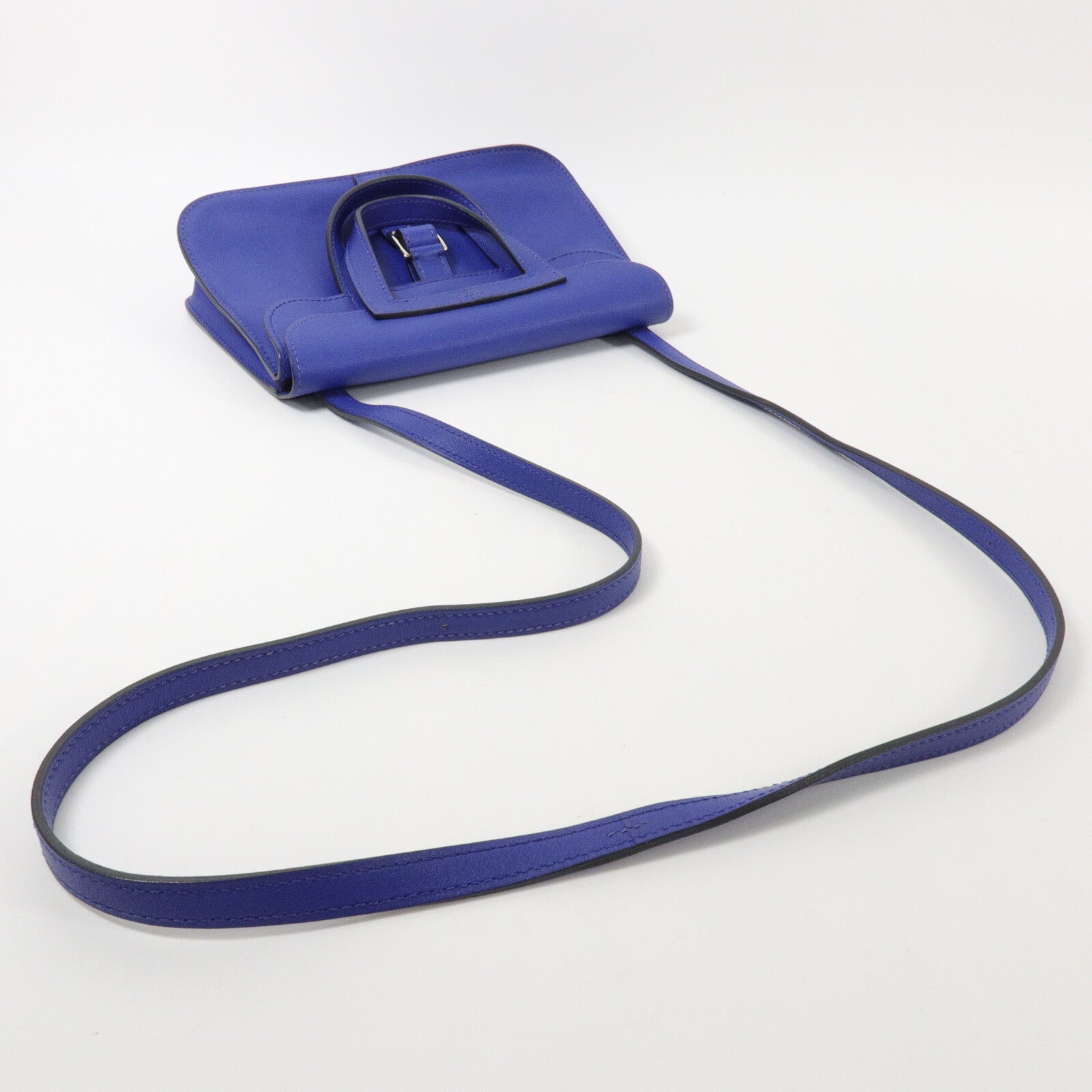 HERMES Swift皮革Mini Halzan手挽肩背兩用袋Electric Blue