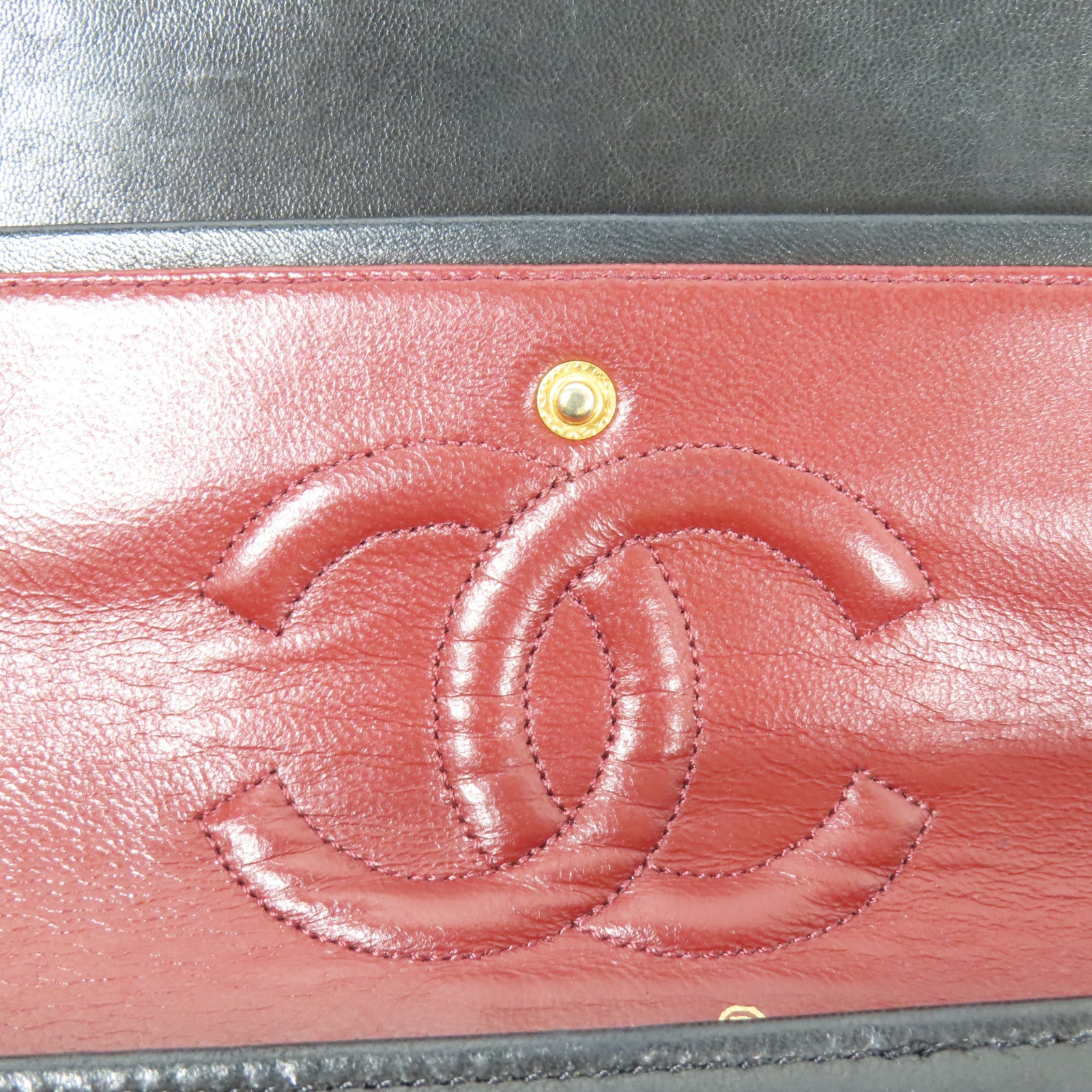 CHANEL 牛皮皮革Vintage Chain Shoulder金扣鏈帶肩背袋