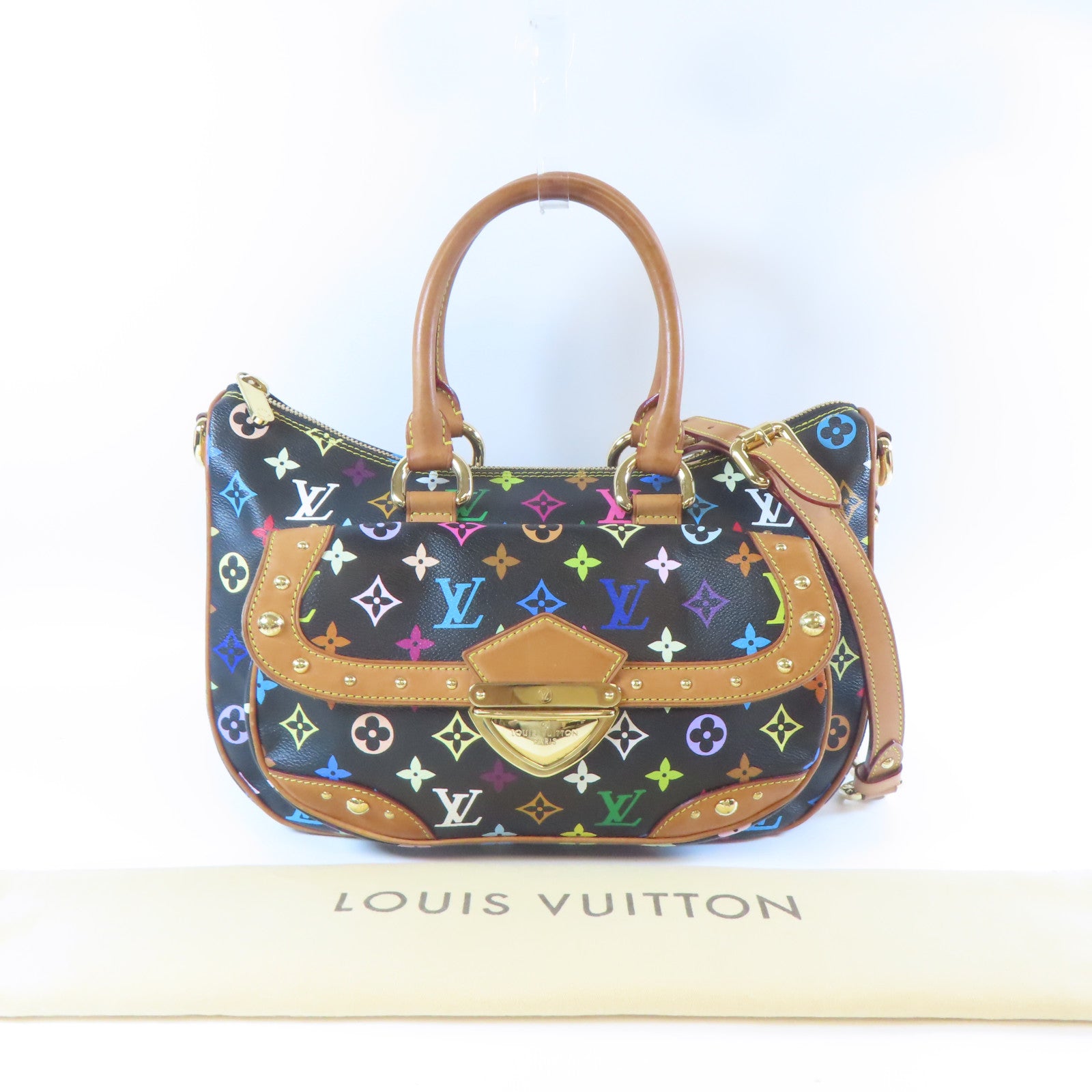 LOUIS VUITTON 【激減優惠】Monogram Multicolore Rita金扣手挽肩背兩用袋黑色/多色