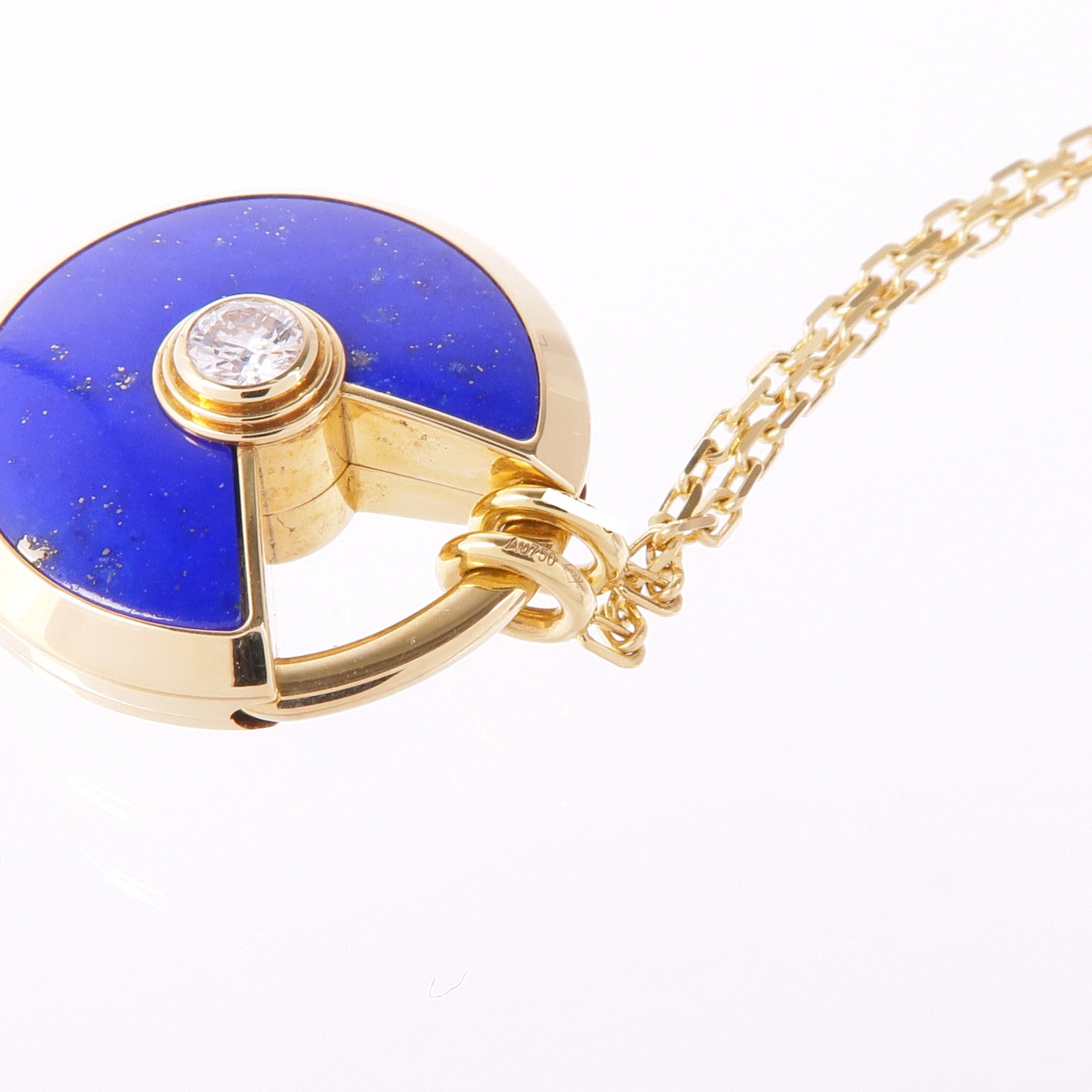 CARTIER 18K黃金Amulette de Cartier青金石/鑽石項鍊