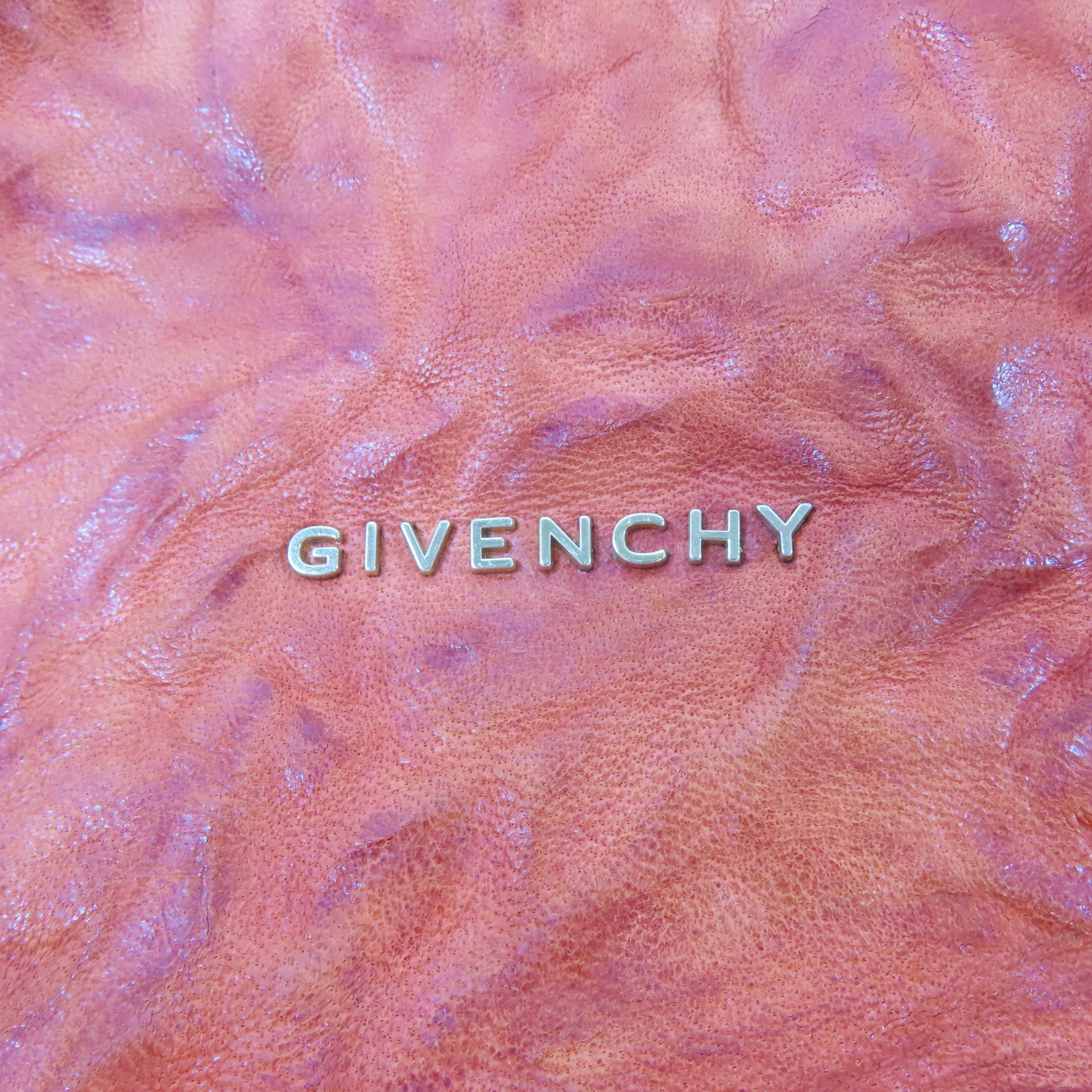 GIVENCHY 皮革Pandora Bag金扣手挽肩背兩用袋橙色