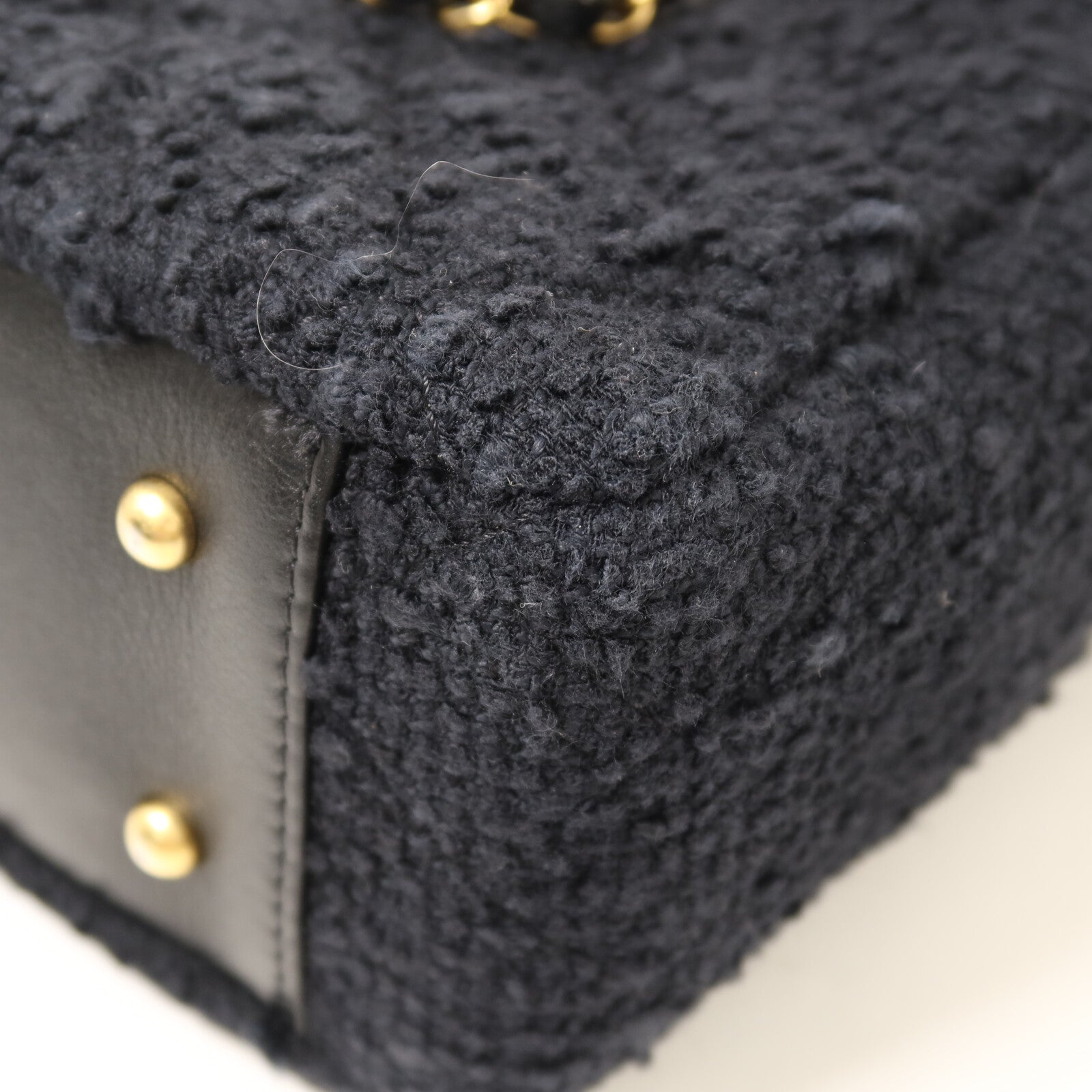 CHANEL 羊皮皮革/Tweed Chain Shoulder Bag鏈帶手挽肩背兩用袋