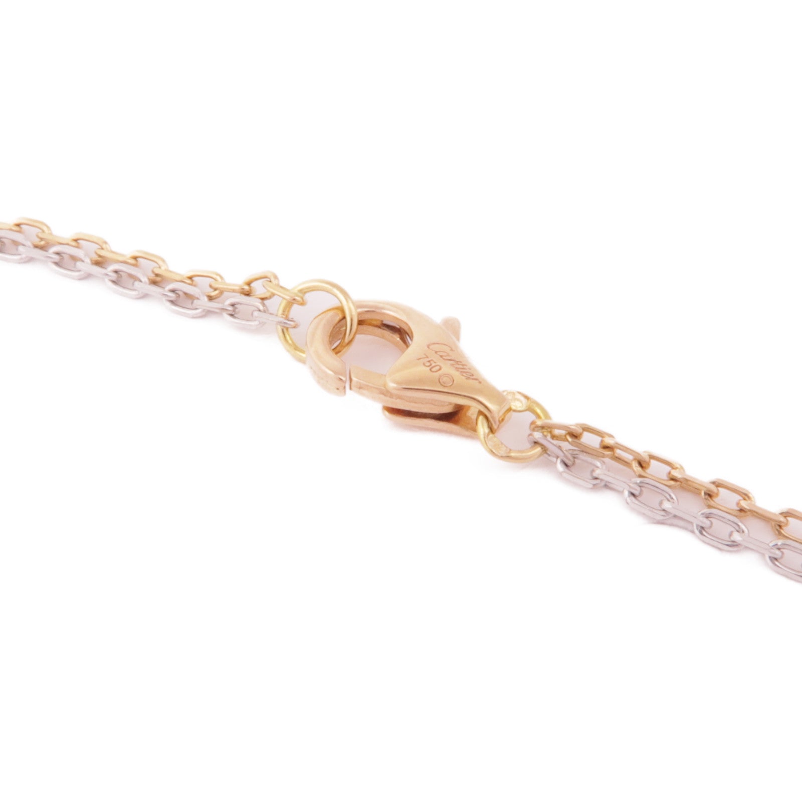 CARTIER 18K白金/玫瑰金Love Necklace 6 Diamonds鑽石項鍊