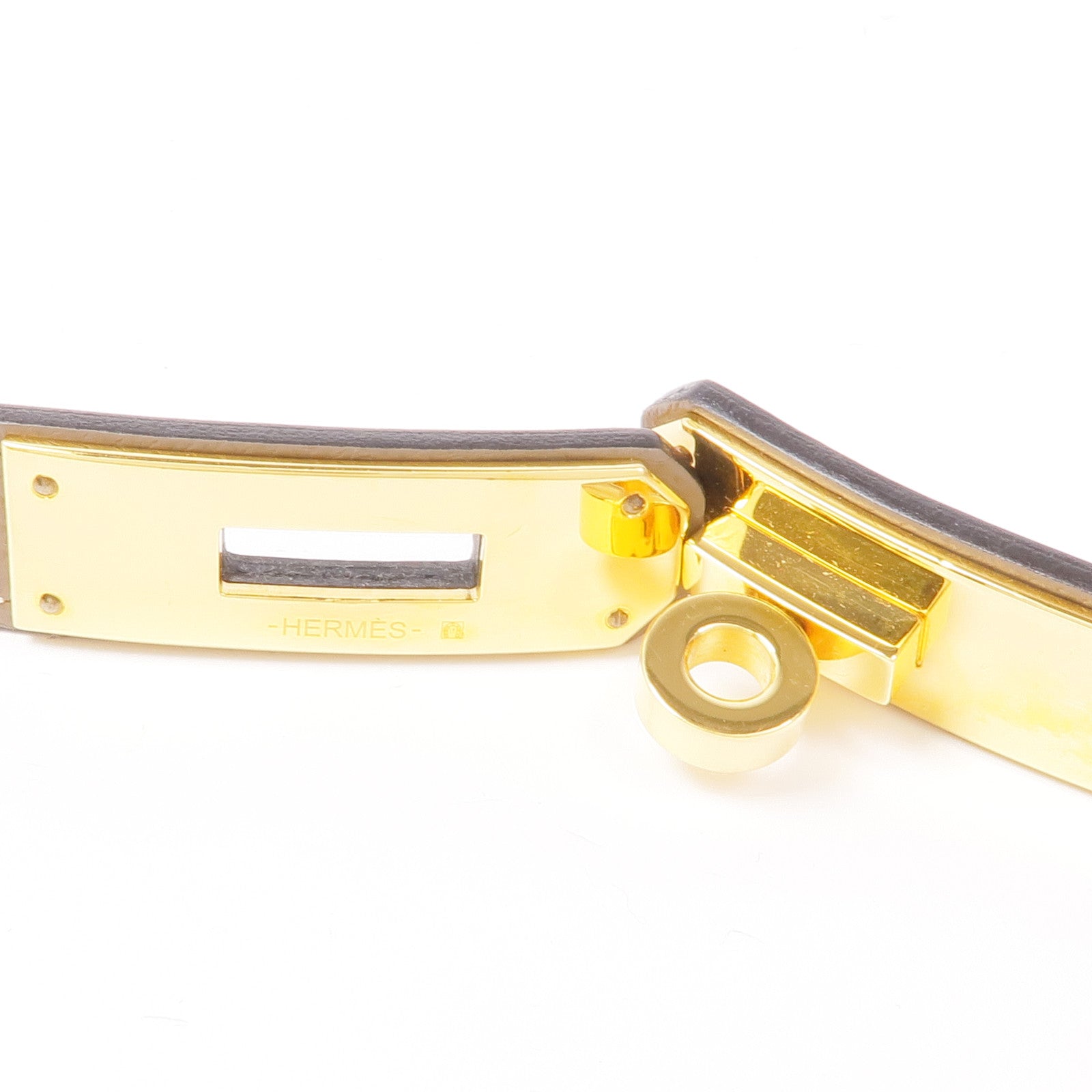 HERMES Epsom皮革Kelly Belt金扣皮帶18 Etoupe