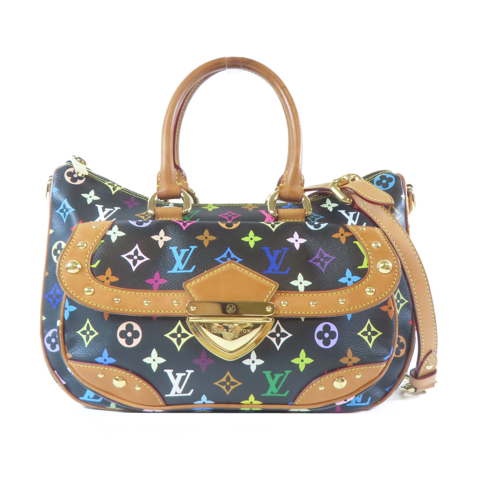 LOUIS VUITTON 【激減優惠】Monogram Multicolore Rita金扣手挽肩背兩用袋黑色/多色