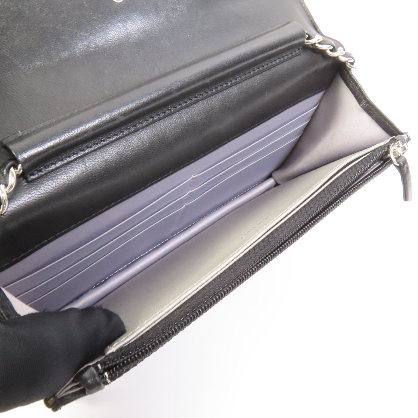 CHANEL 羊皮皮革WOC Wallet On Chain銀扣鏈帶肩背袋