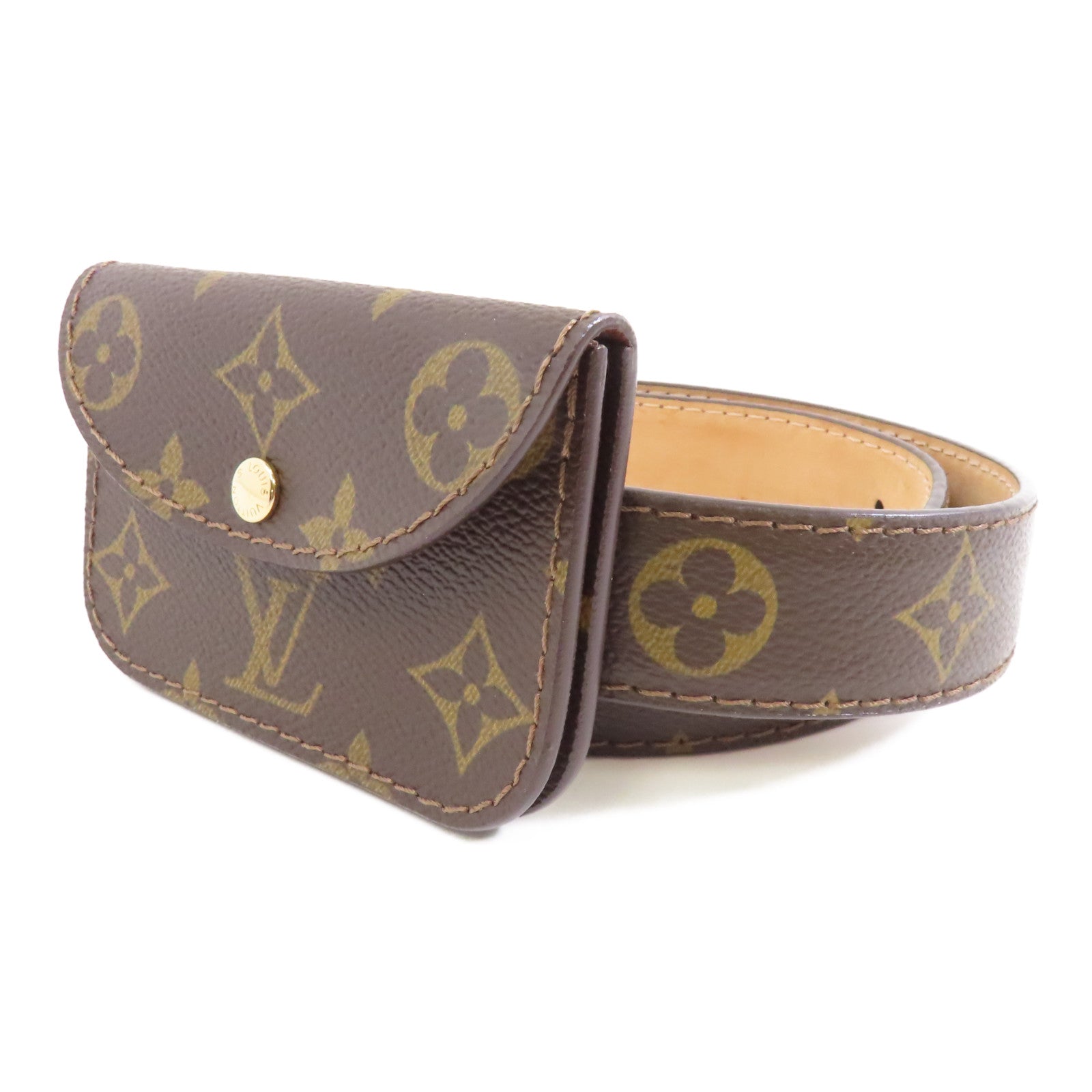 LOUIS VUITTON Monogram Ceinture Pochette#80金扣腰包啡色