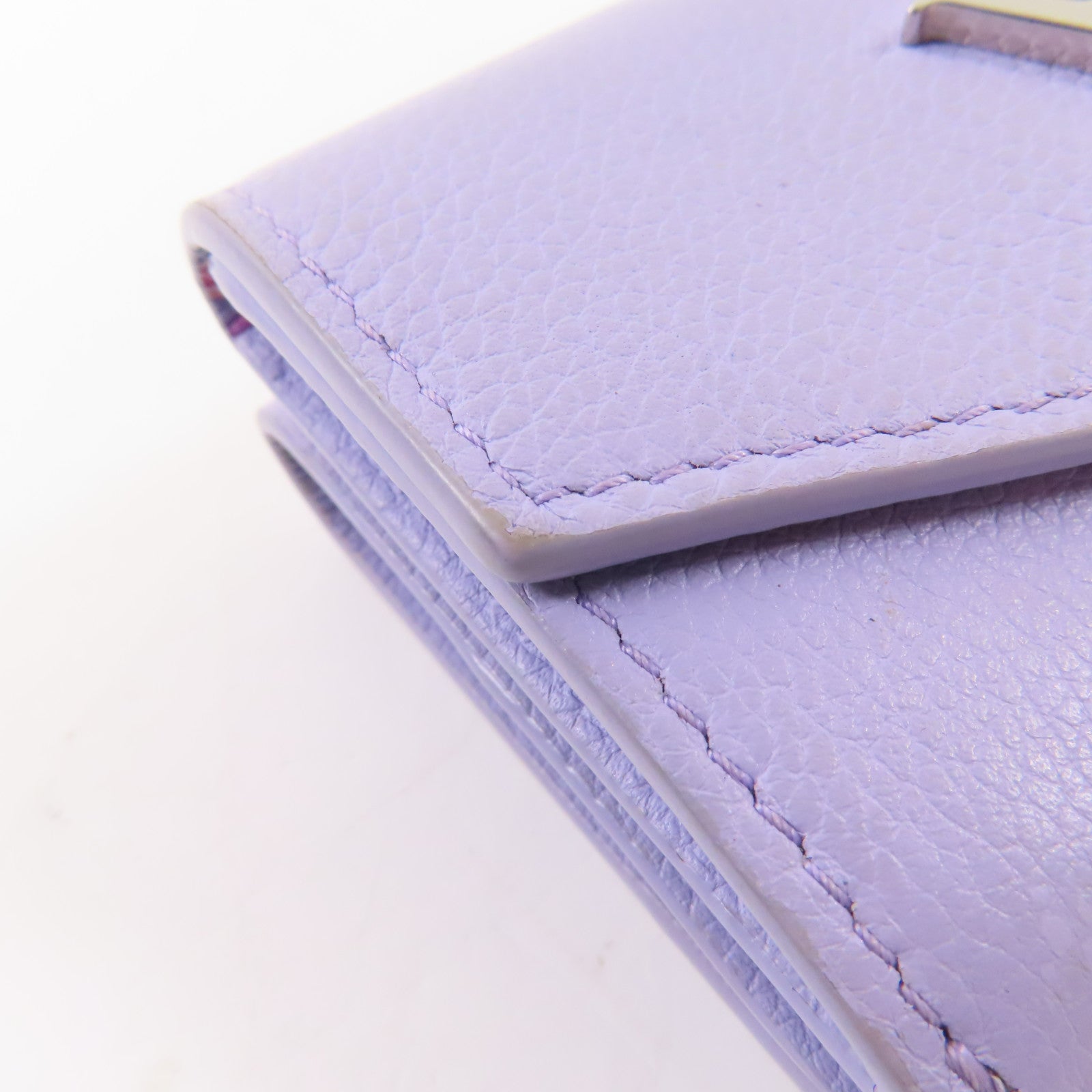 LOUIS VUITTON 牛皮皮革Lockmini Wallet銀扣錢包