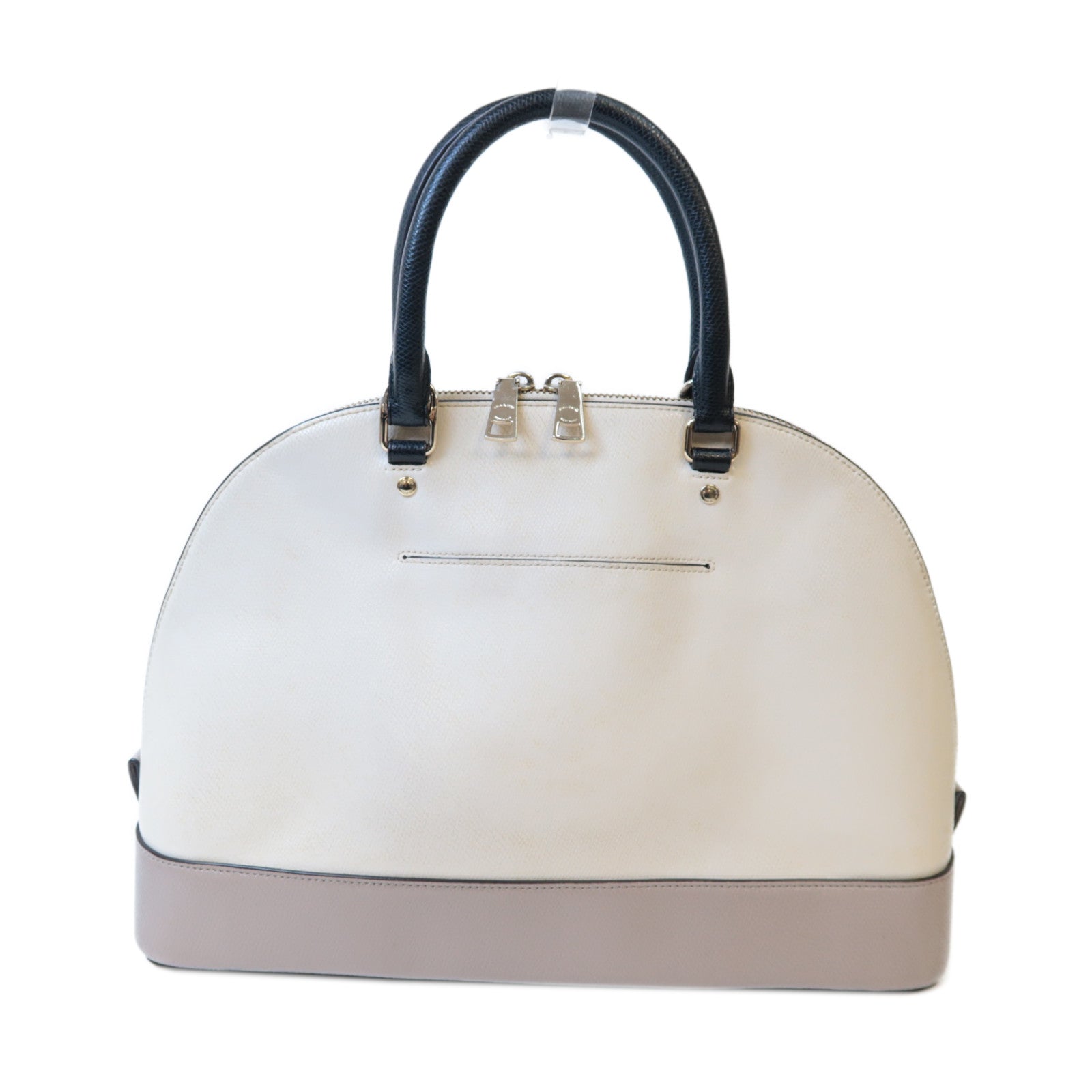 COACH 【激減優惠】牛皮皮革2 Ways Shoulder Bag金扣手挽肩背兩用袋黑色/白色