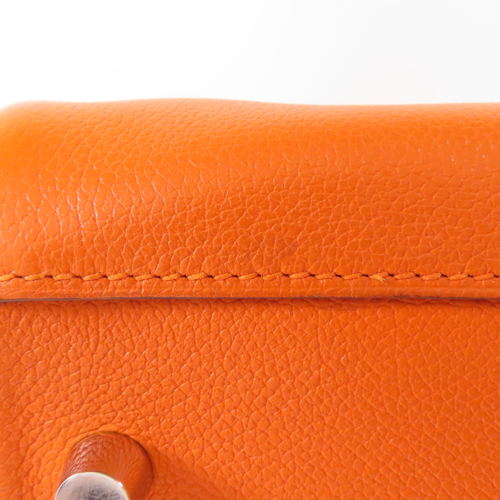 HERMES Evercolor皮革Lindy 30銀扣手挽肩背兩用袋93 Orange