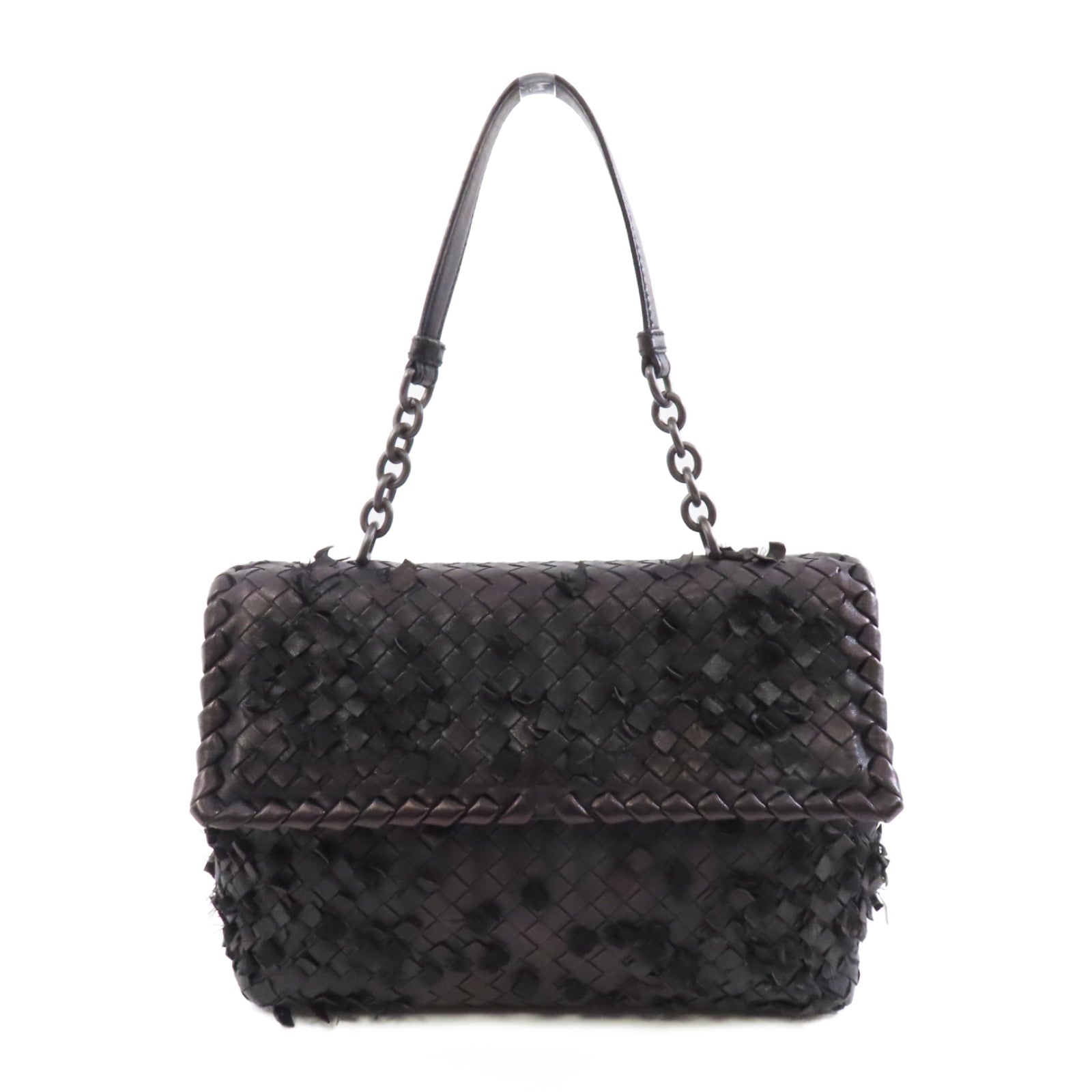 BOTTEGA VENETA 織紋皮革Shoulder Bag肩背袋金屬棕色