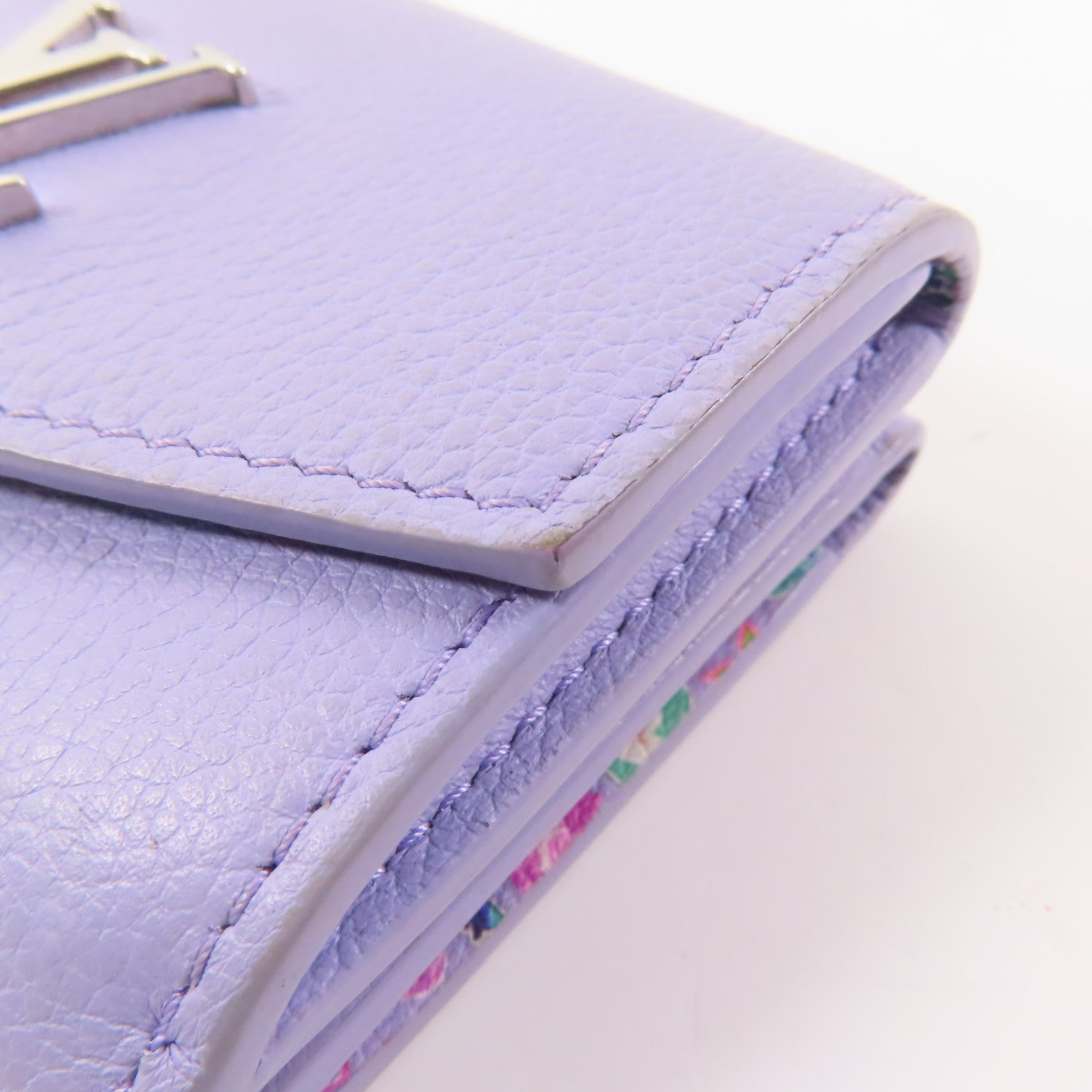 LOUIS VUITTON 牛皮皮革Lockmini Wallet銀扣錢包