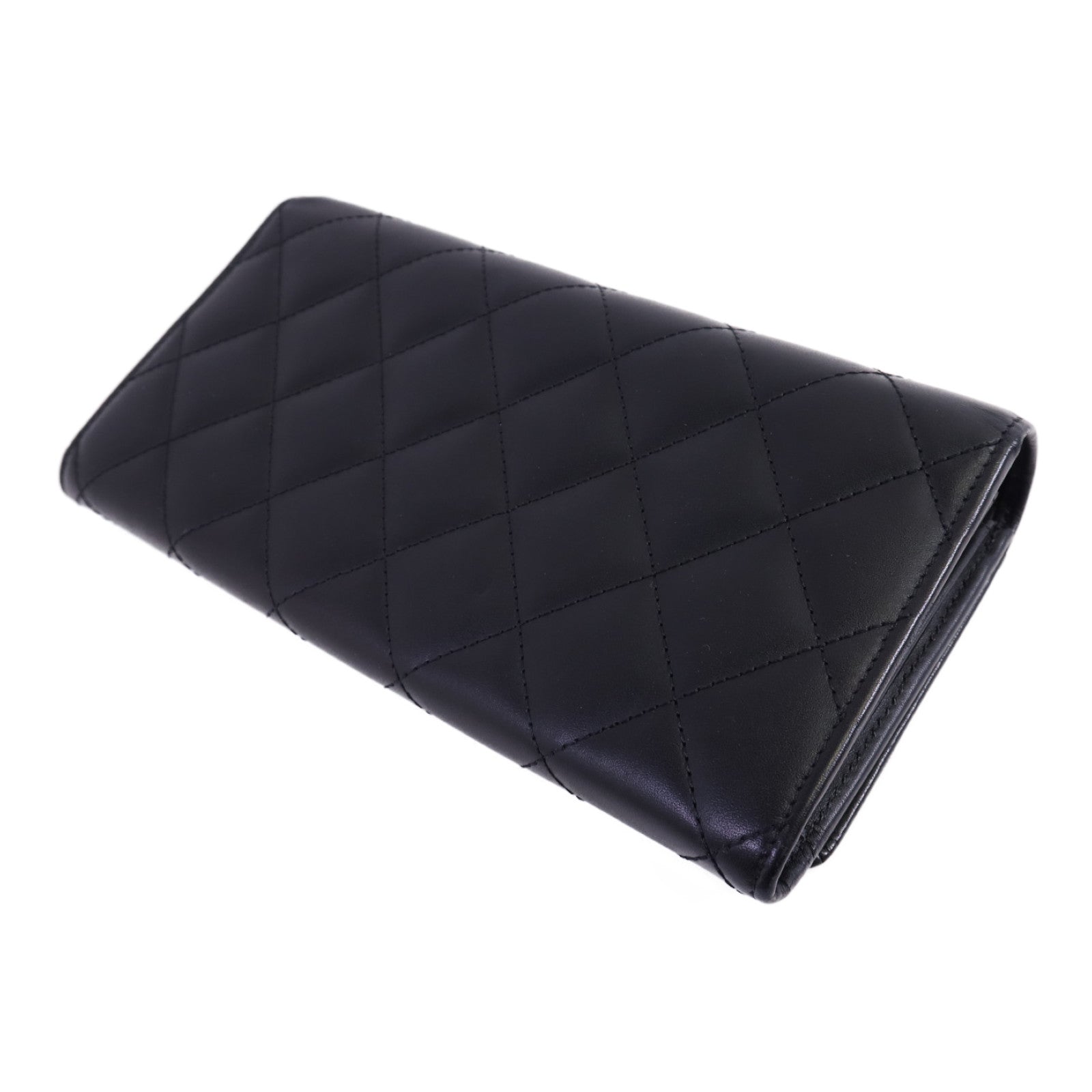 CHANEL 牛皮皮革Cambon Long Wallet銀扣長錢包