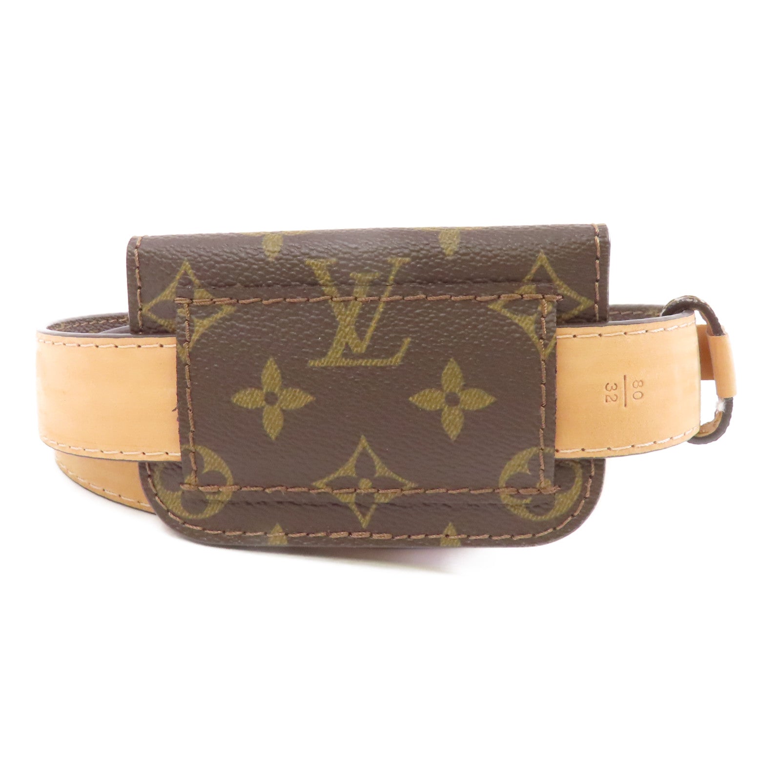 LOUIS VUITTON Monogram Ceinture Pochette#80金扣腰包啡色
