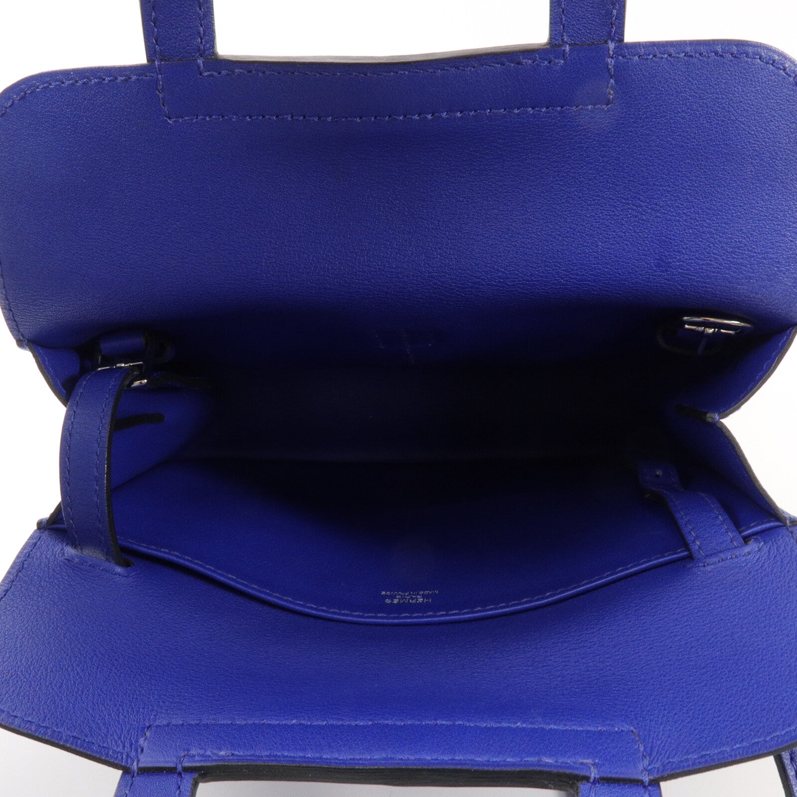 HERMES Swift皮革Mini Halzan手挽肩背兩用袋Electric Blue