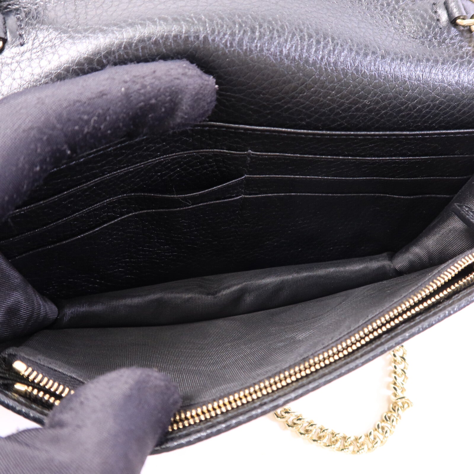 GUCCI 牛皮皮革Wallet On Chain金扣肩背袋
