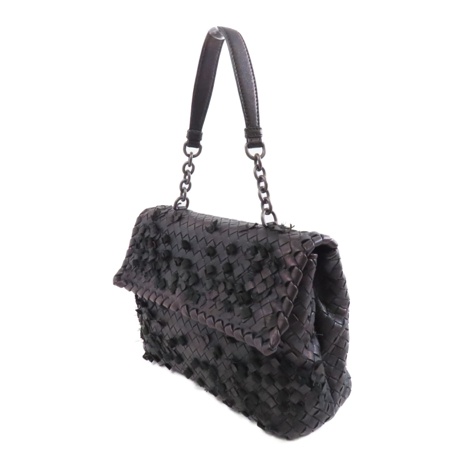 BOTTEGA VENETA 織紋皮革Shoulder Bag肩背袋金屬棕色