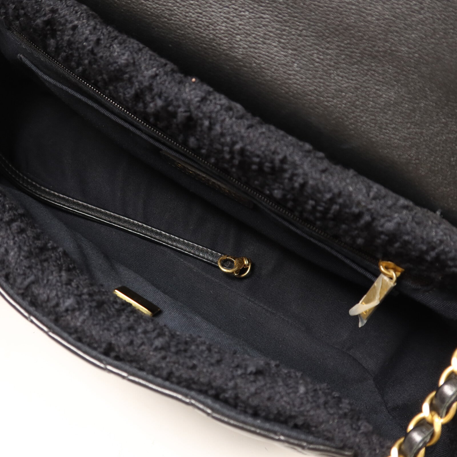 CHANEL 羊皮皮革/Tweed Chain Shoulder Bag鏈帶手挽肩背兩用袋