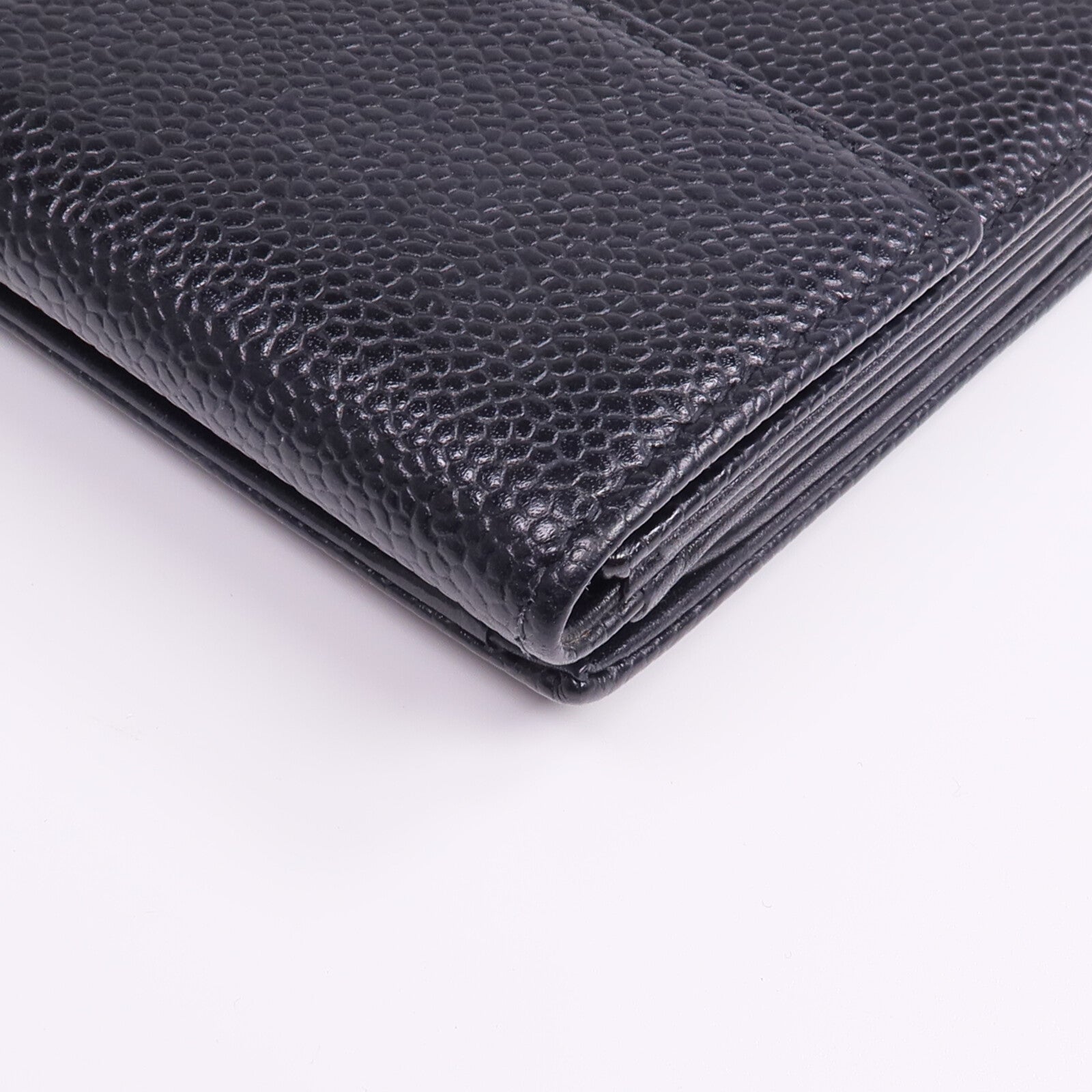 CHANEL 牛皮皮革Long Wallet銀扣長錢包