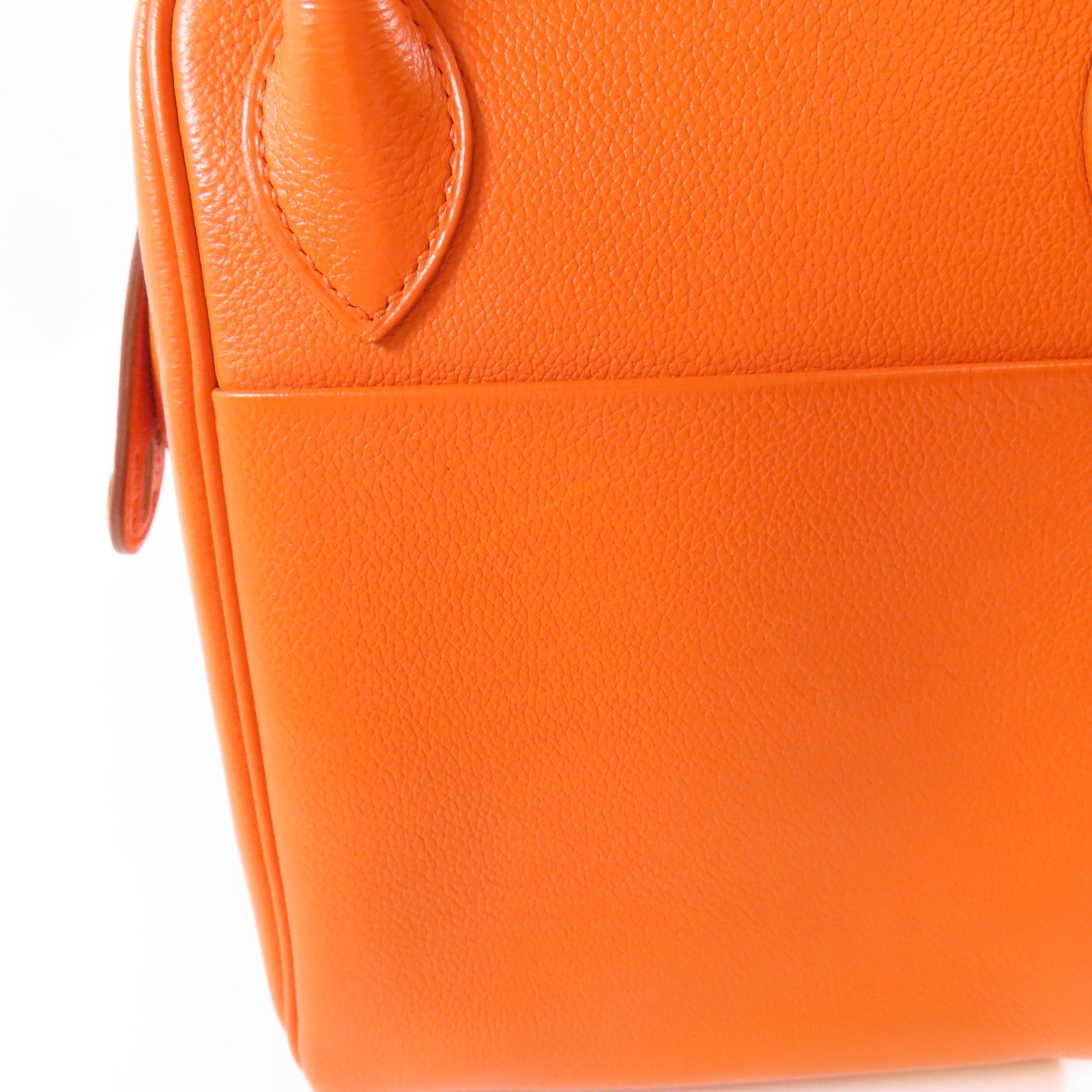HERMES Evercolor皮革Lindy 30銀扣手挽肩背兩用袋93 Orange