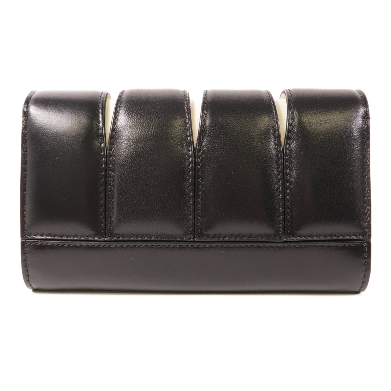 SELECTION SHW Slash Shoulder Clutch Bag 554183 Calfskin Leather Black