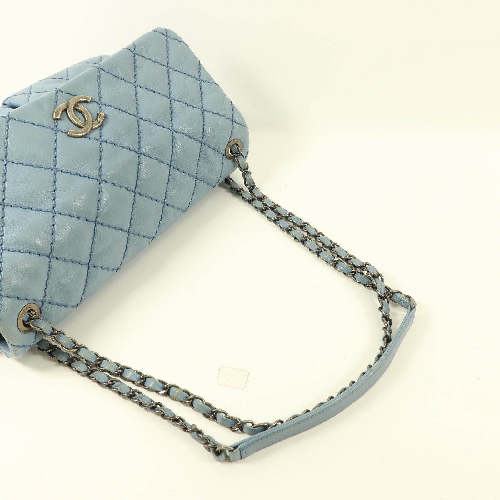 CHANEL 牛皮皮革Matelasse Chain Shoulder銀扣肩背袋