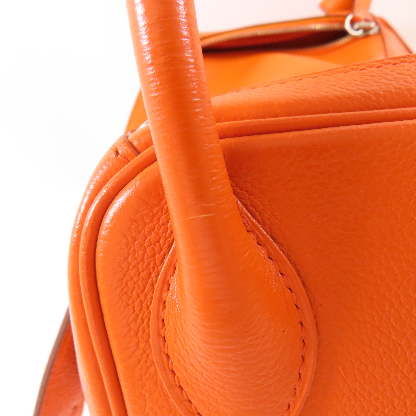 HERMES Evercolor皮革Lindy 30銀扣手挽肩背兩用袋93 Orange