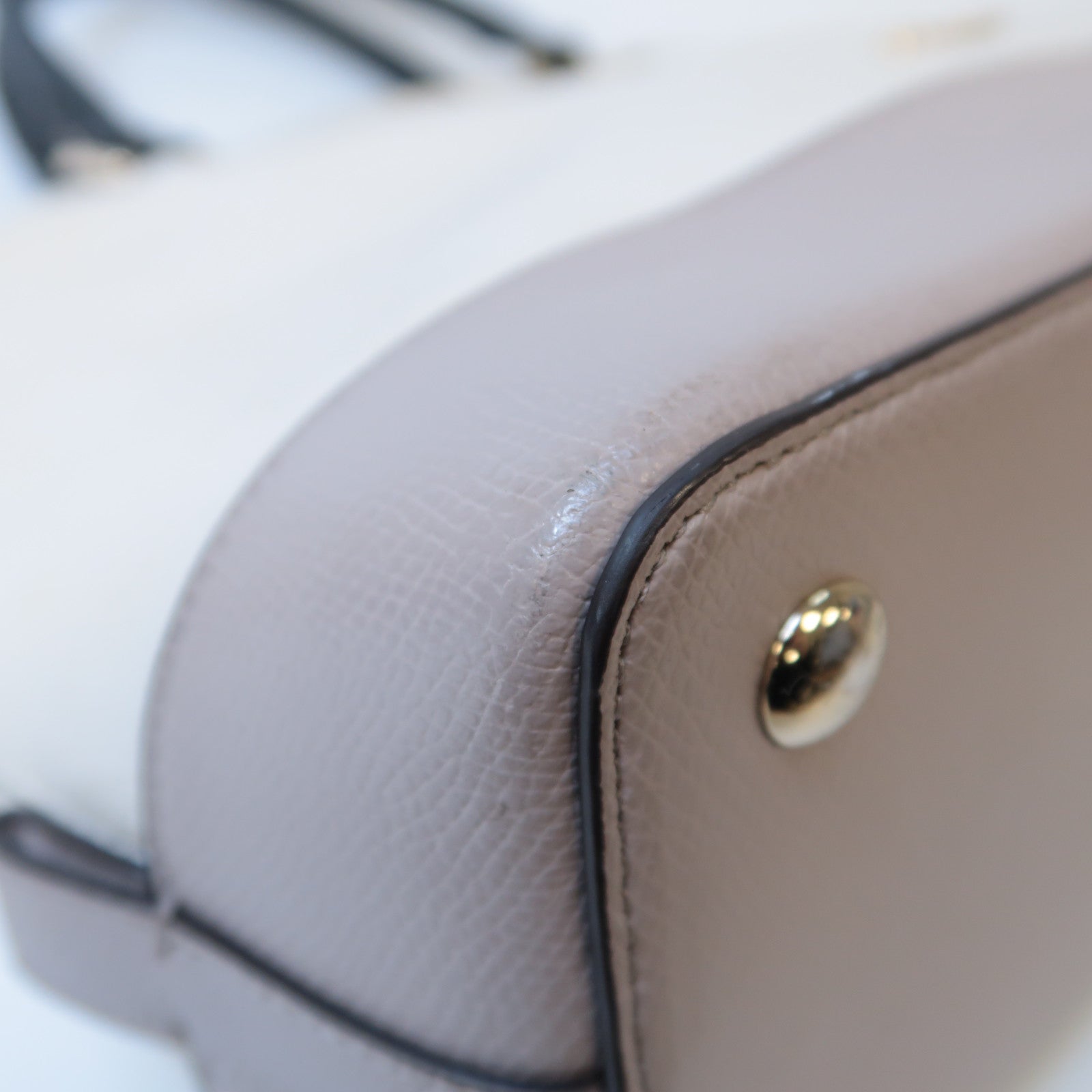 COACH 【激減優惠】牛皮皮革2 Ways Shoulder Bag金扣手挽肩背兩用袋黑色/白色