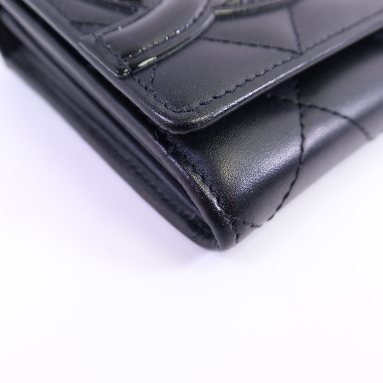 CHANEL 牛皮皮革Cambon Long Wallet銀扣長錢包