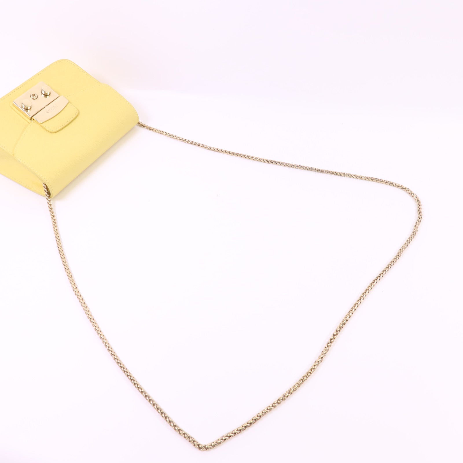 Furla 牛皮皮革Chain Shoulder Bag金扣鏈帶肩背袋