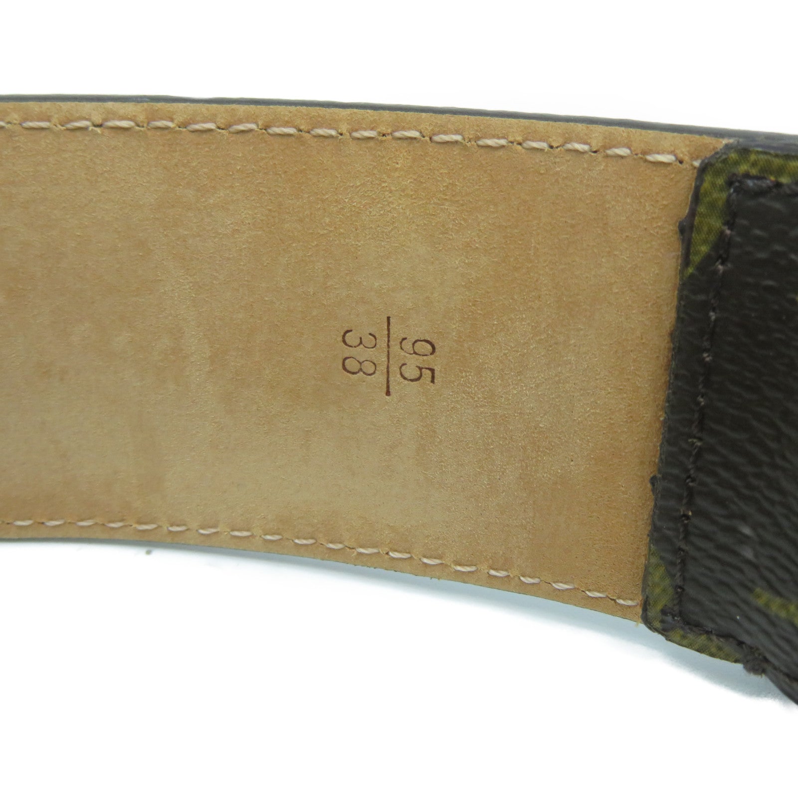 LOUIS VUITTON 【激減優惠】Monogram Belt金扣皮帶啡色