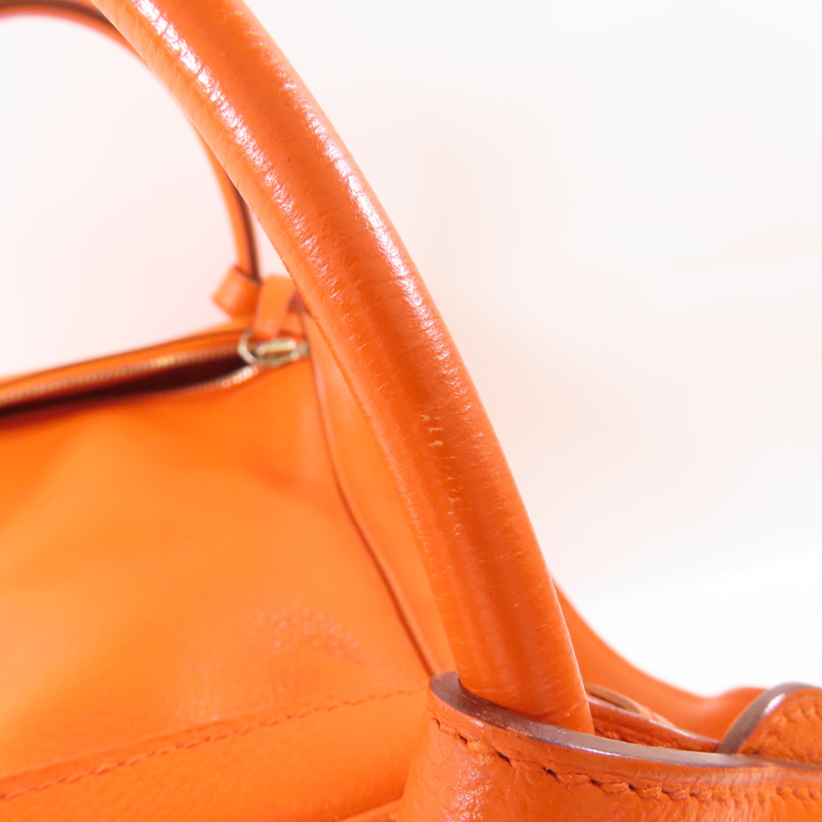 HERMES Evercolor皮革Lindy 30銀扣手挽肩背兩用袋93 Orange