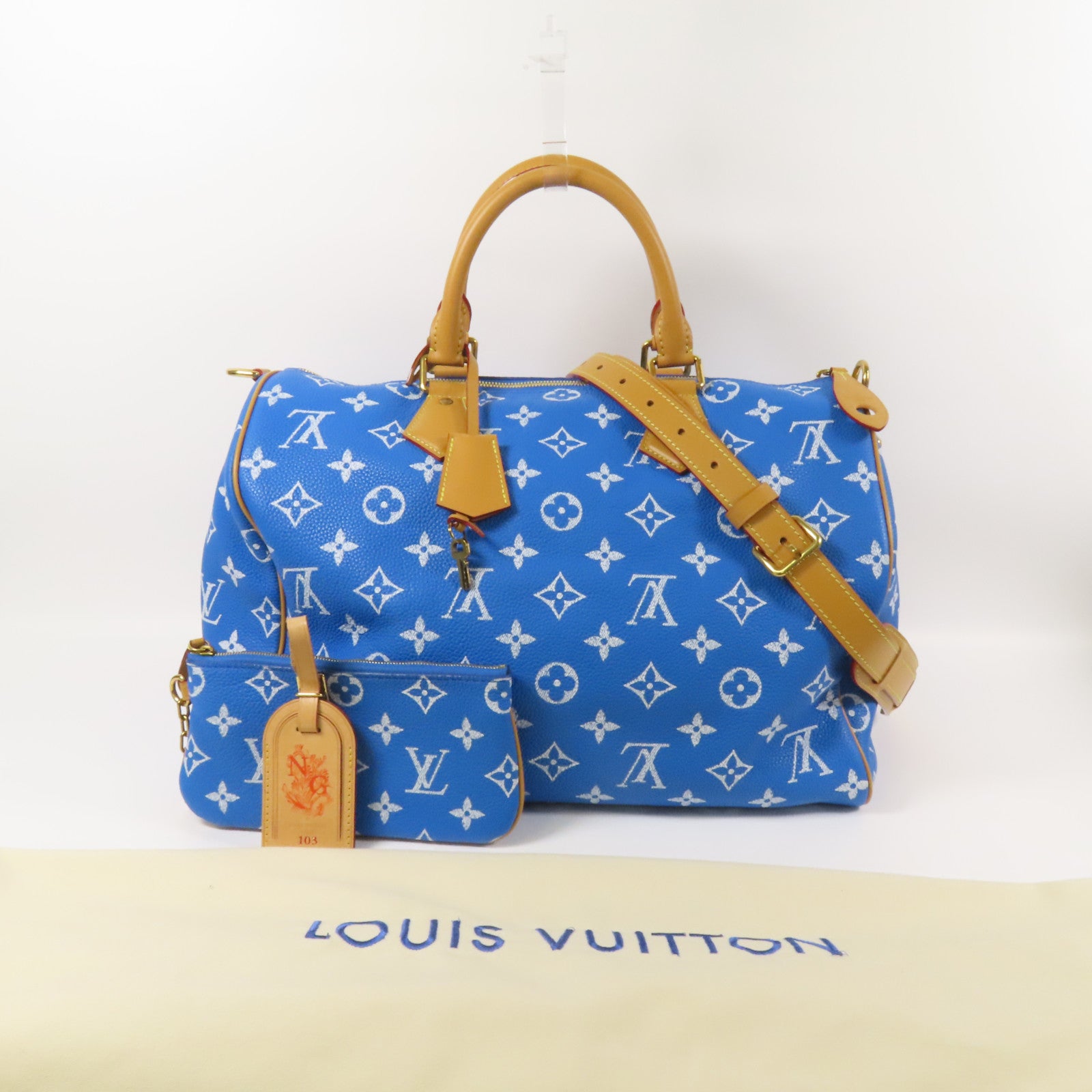 LOUIS VUITTON Monogram Calf Speedy P9 Bandouliere 40金扣手挽肩背兩用袋